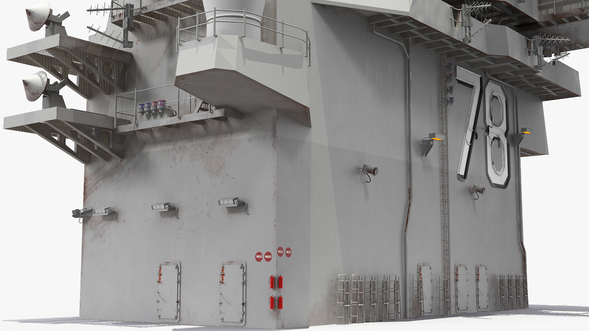 USS Gerald Ford Aircraft Carrier Bridge 3D model