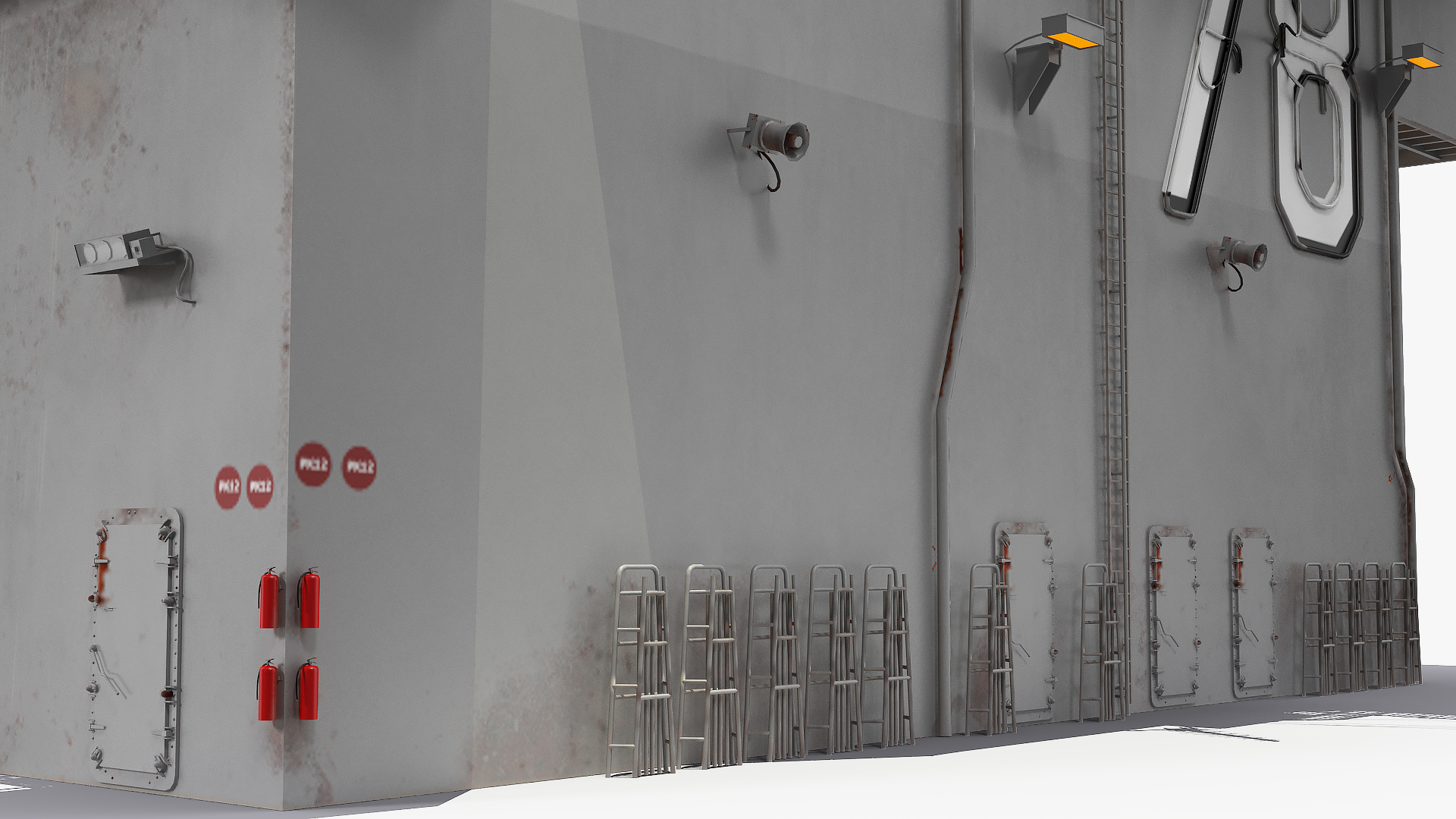 USS Gerald Ford Aircraft Carrier Bridge 3D model