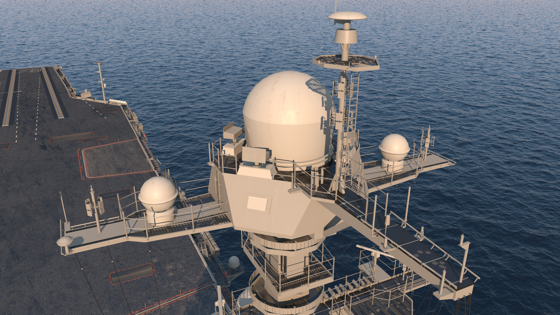 USS Gerald Ford Aircraft Carrier Bridge 3D model