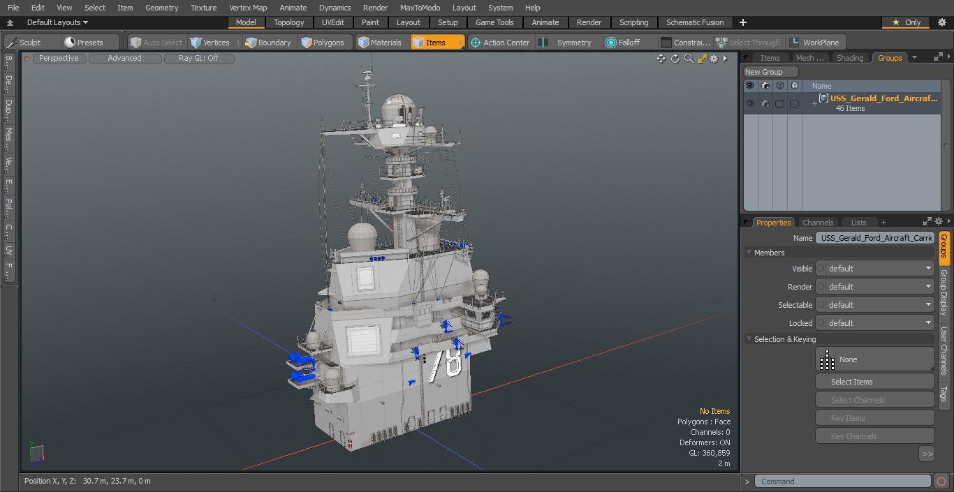 USS Gerald Ford Aircraft Carrier Bridge 3D model