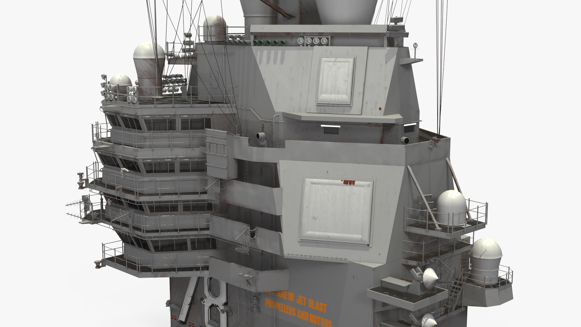 USS Gerald Ford Aircraft Carrier Bridge 3D model