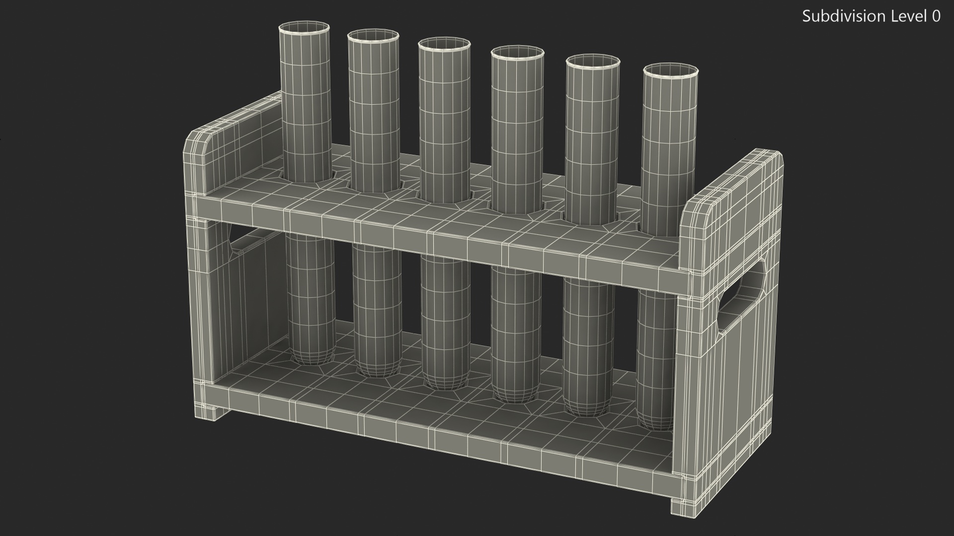Laboratory Test Tubes in Rack 3D model