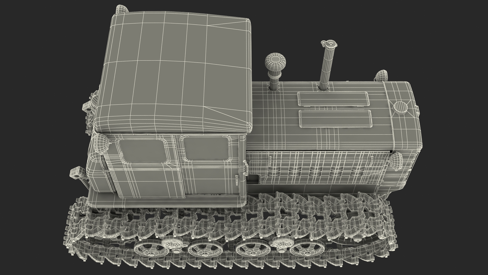 Soviet Crawler Tractor DT54 Rigged 3D model
