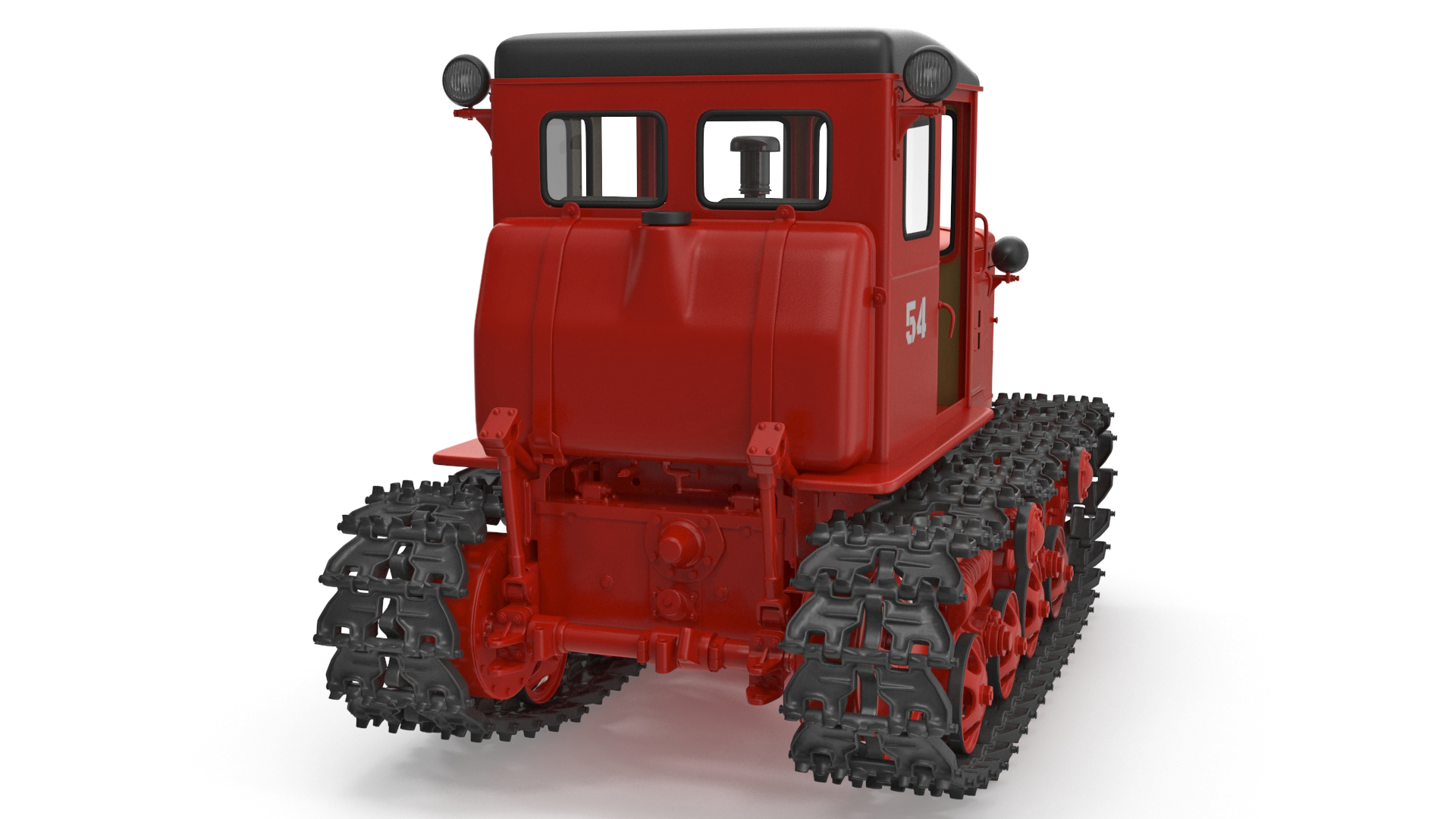Soviet Crawler Tractor DT54 Rigged 3D model