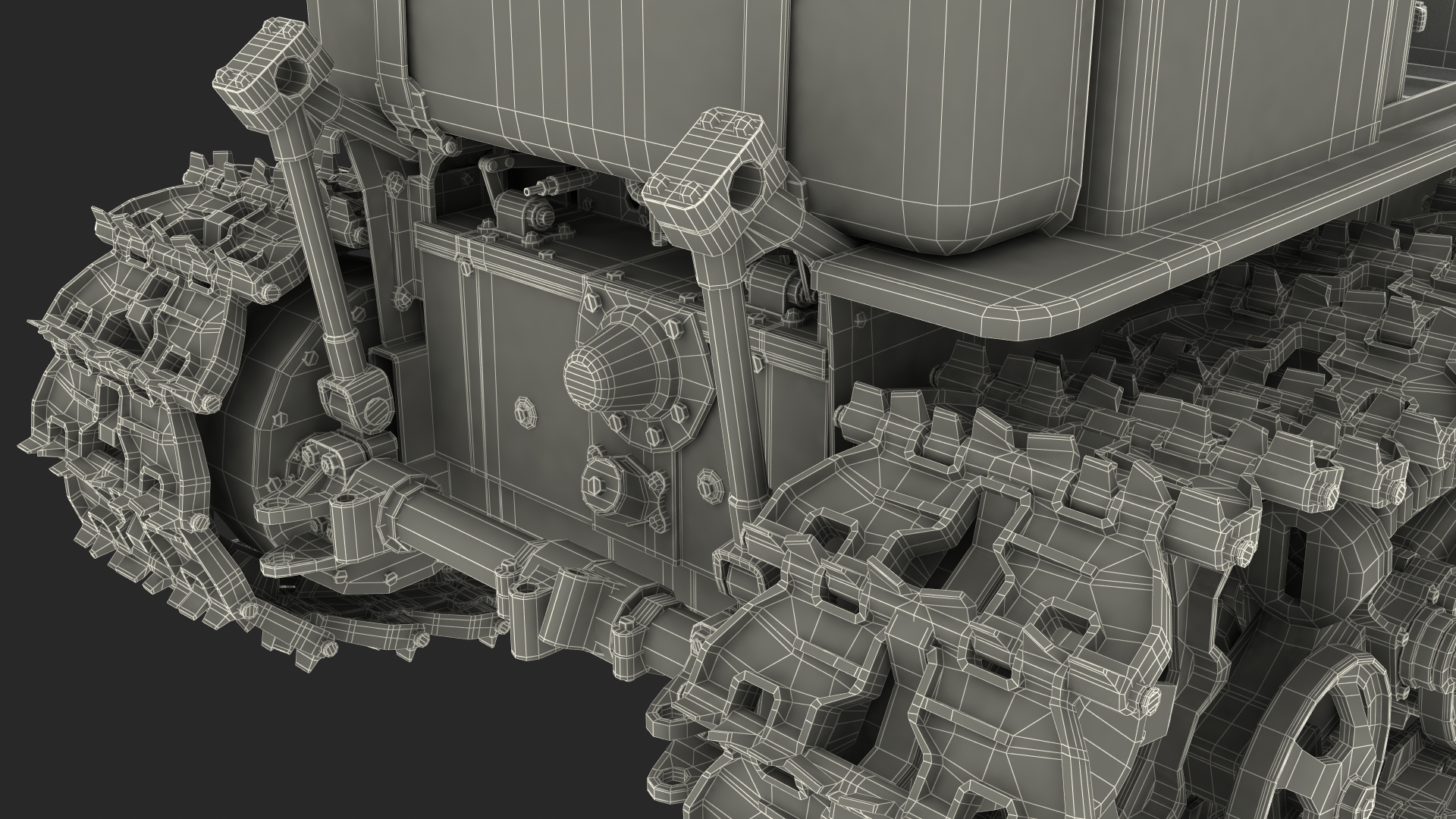 Soviet Crawler Tractor DT54 Rigged 3D model