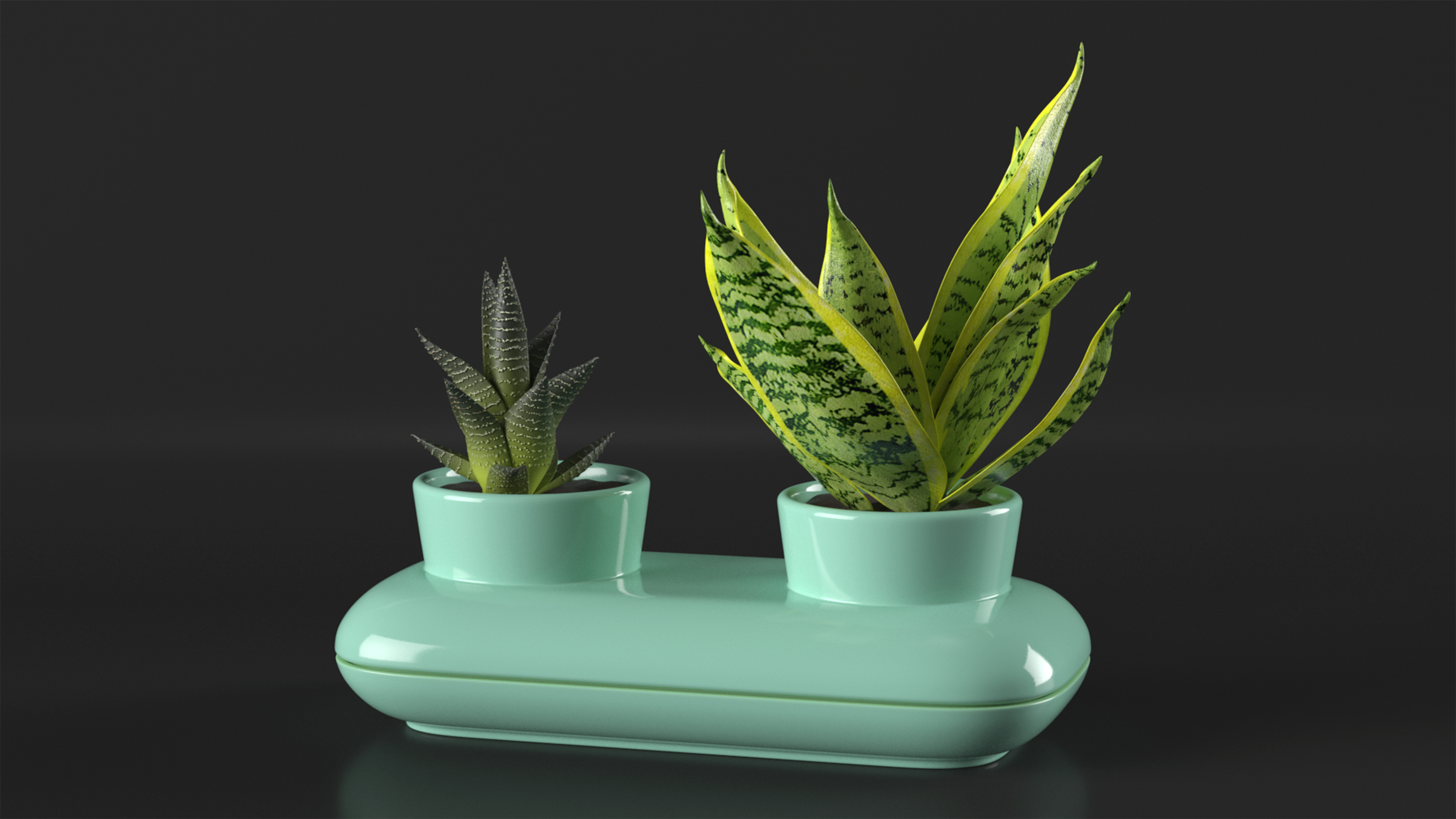 3D model Double Herb Pot Sagaform Green