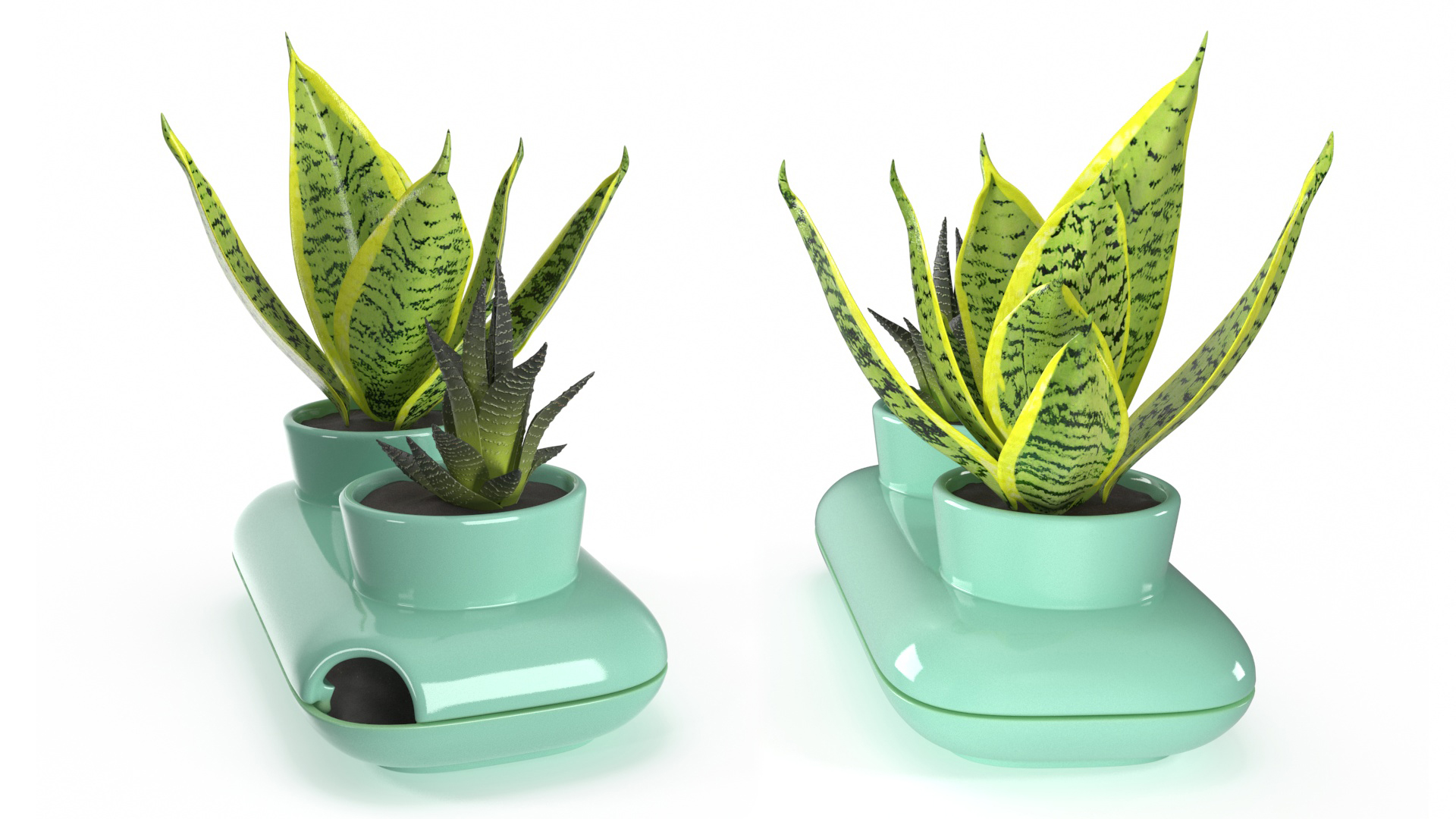 3D model Double Herb Pot Sagaform Green