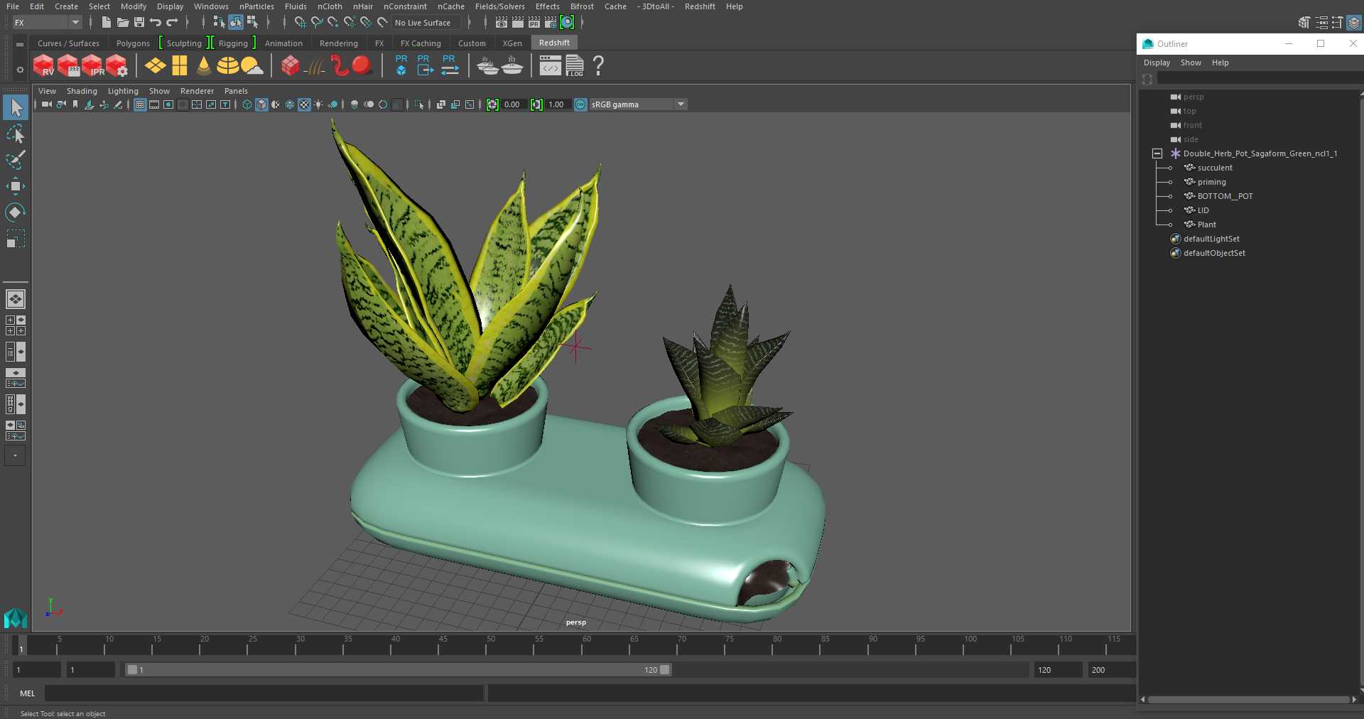 3D model Double Herb Pot Sagaform Green