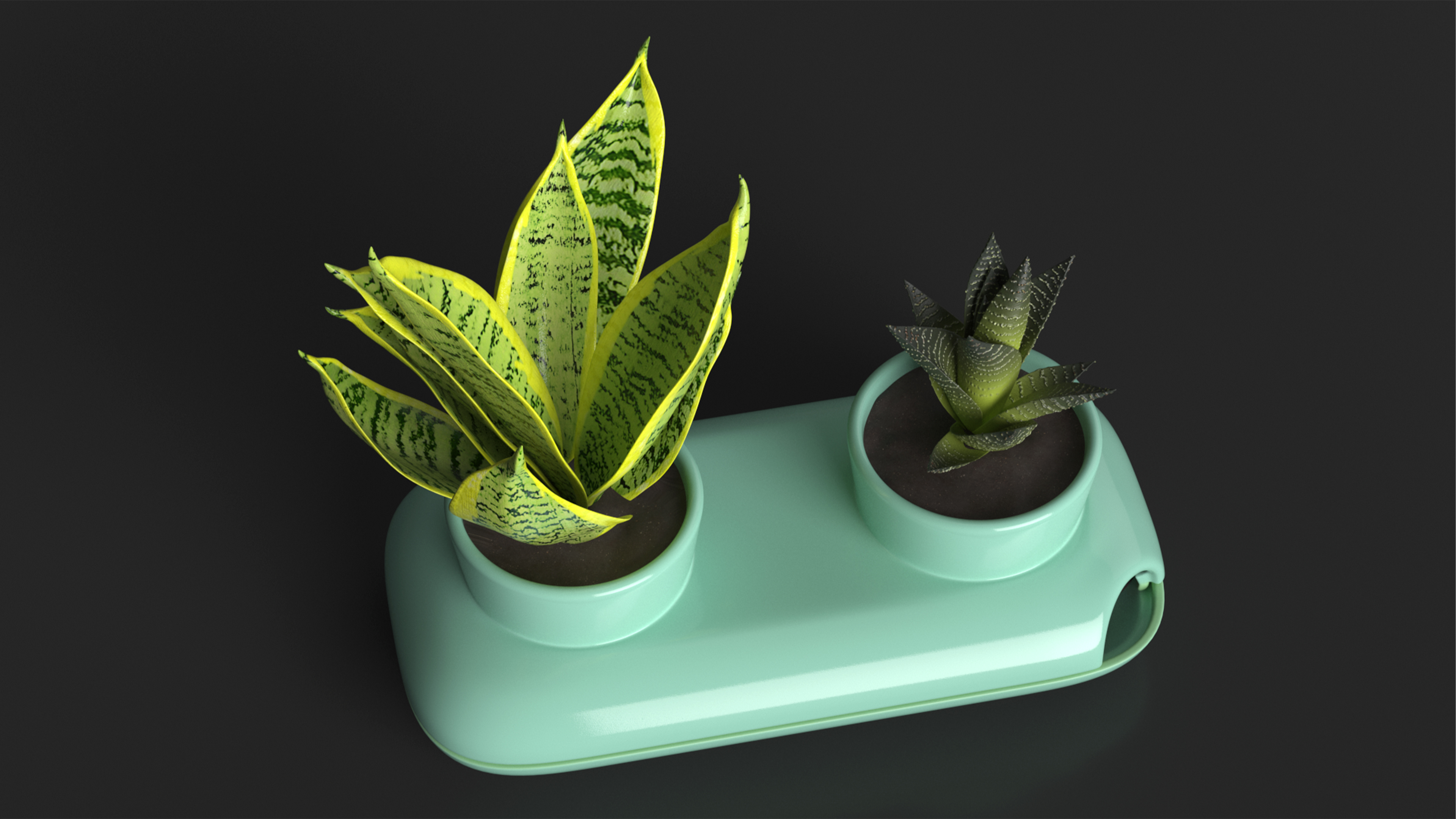 3D model Double Herb Pot Sagaform Green