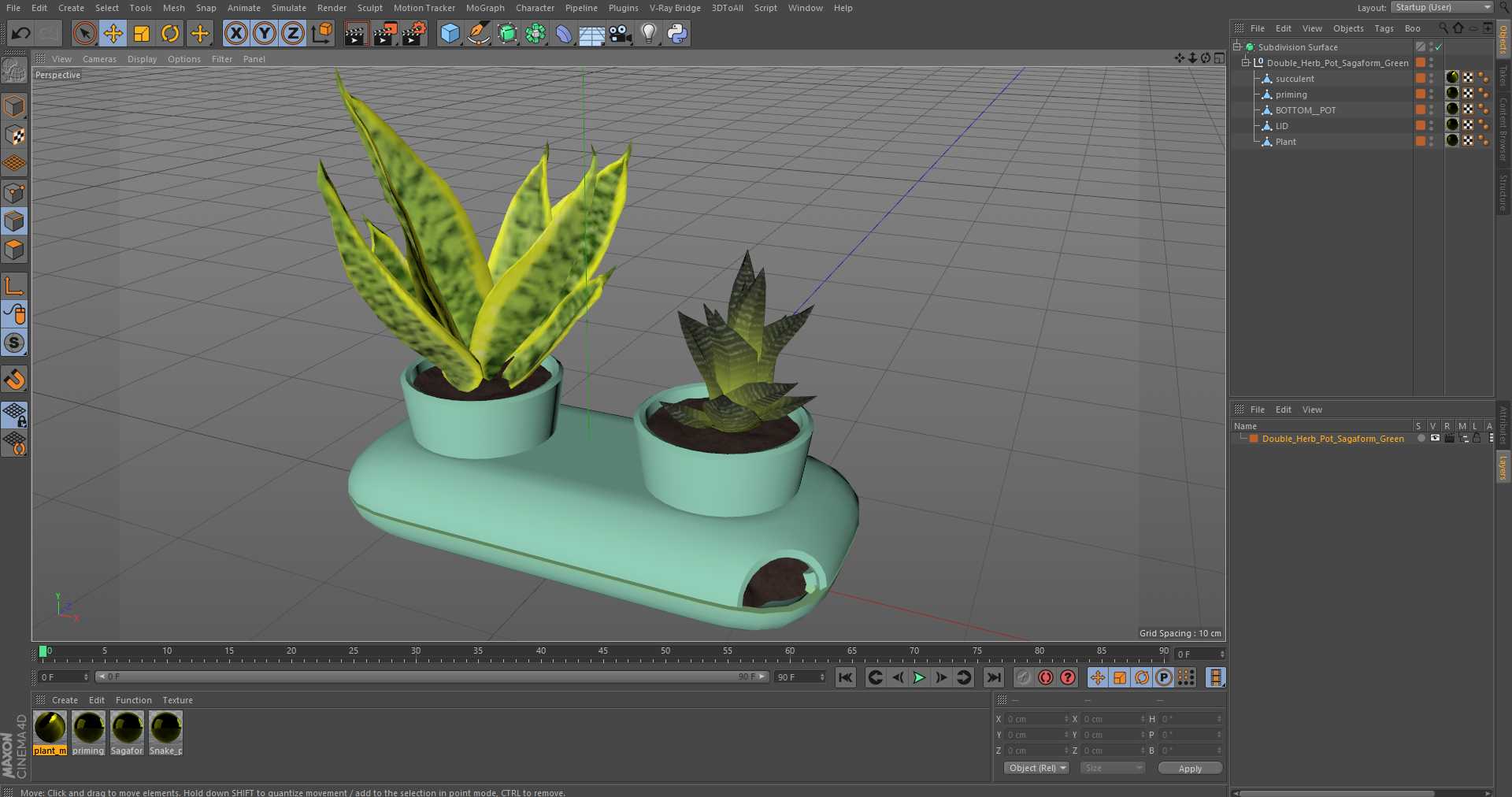 3D model Double Herb Pot Sagaform Green