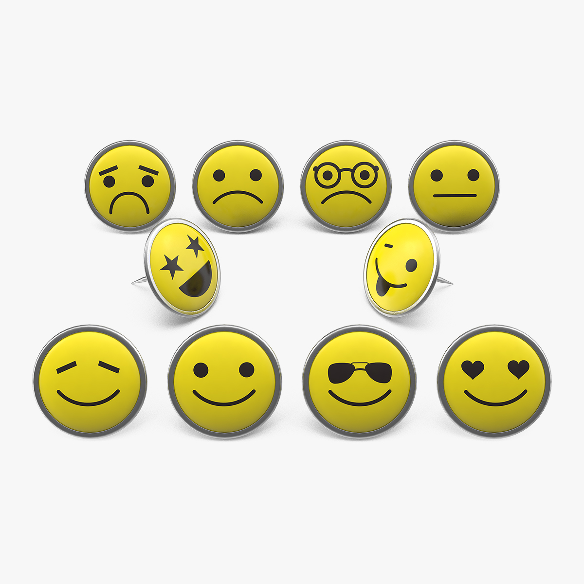 Smiley Face Push Pins Set