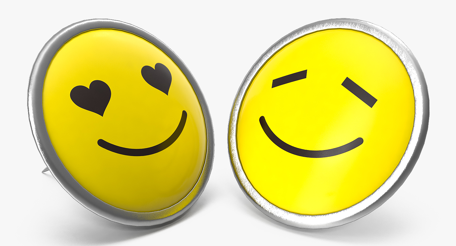 3D model Smiley Face Push Pins Set