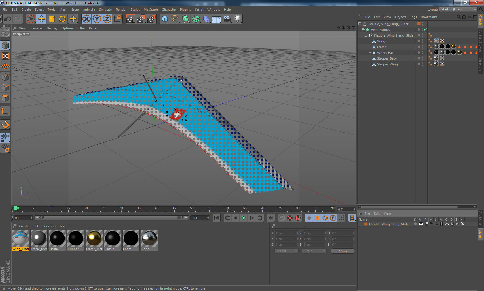 3D model Flexible Wing Hang Glider