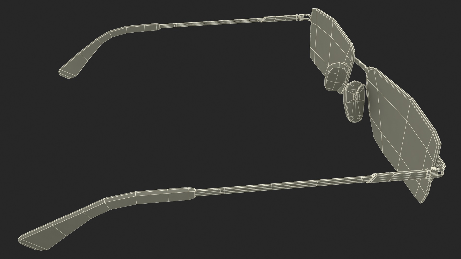 Rectangular Anti UV Glasses 3D