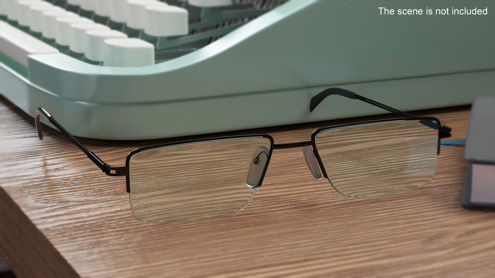 Rectangular Anti UV Glasses 3D