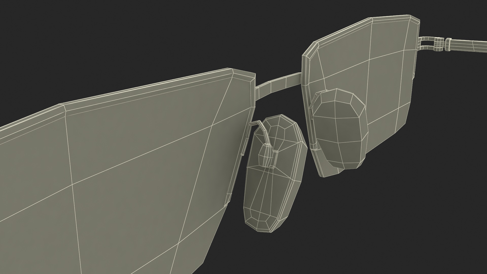 Rectangular Anti UV Glasses 3D