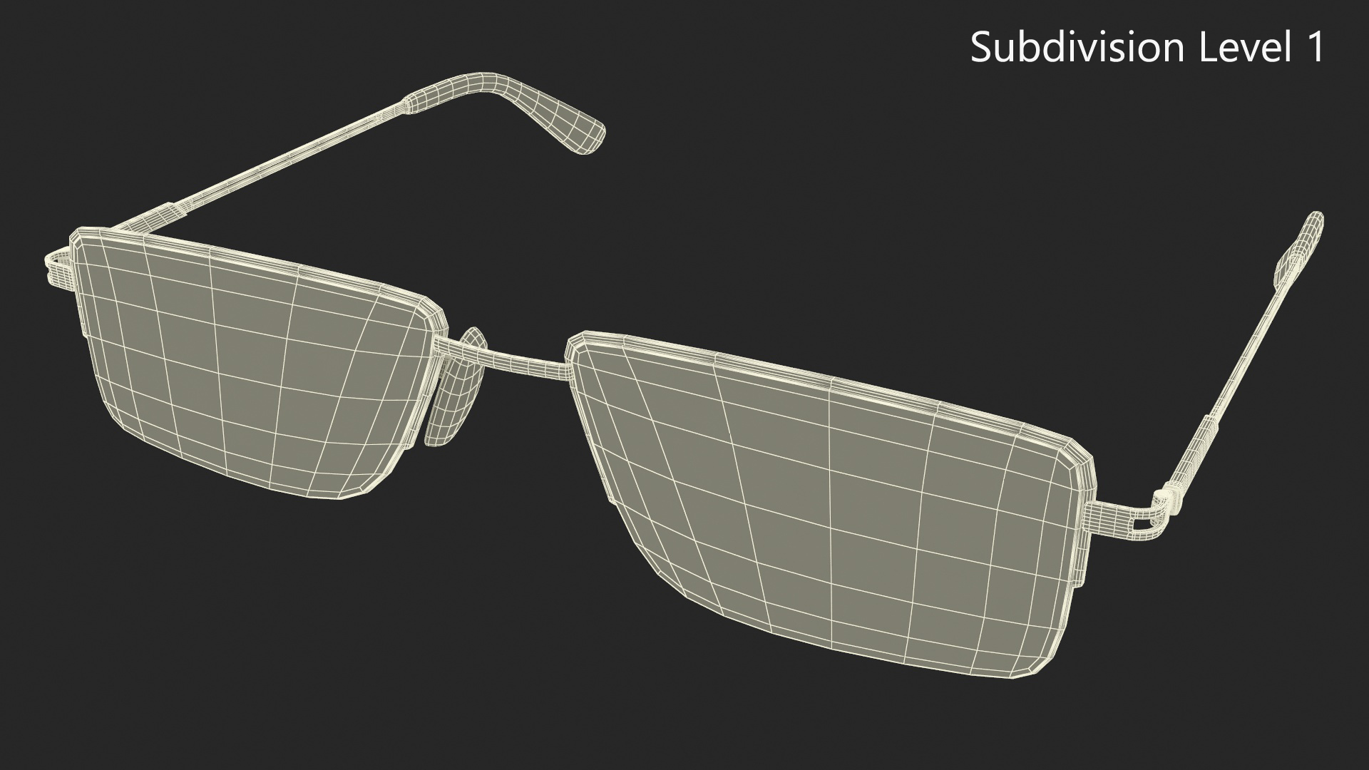 Rectangular Anti UV Glasses 3D