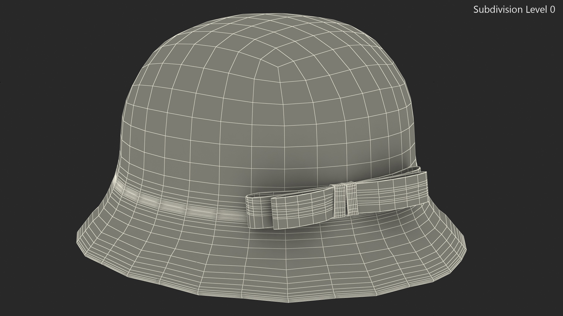 3D model Womens Vintage Wool Cloche Grey Hat Crushable