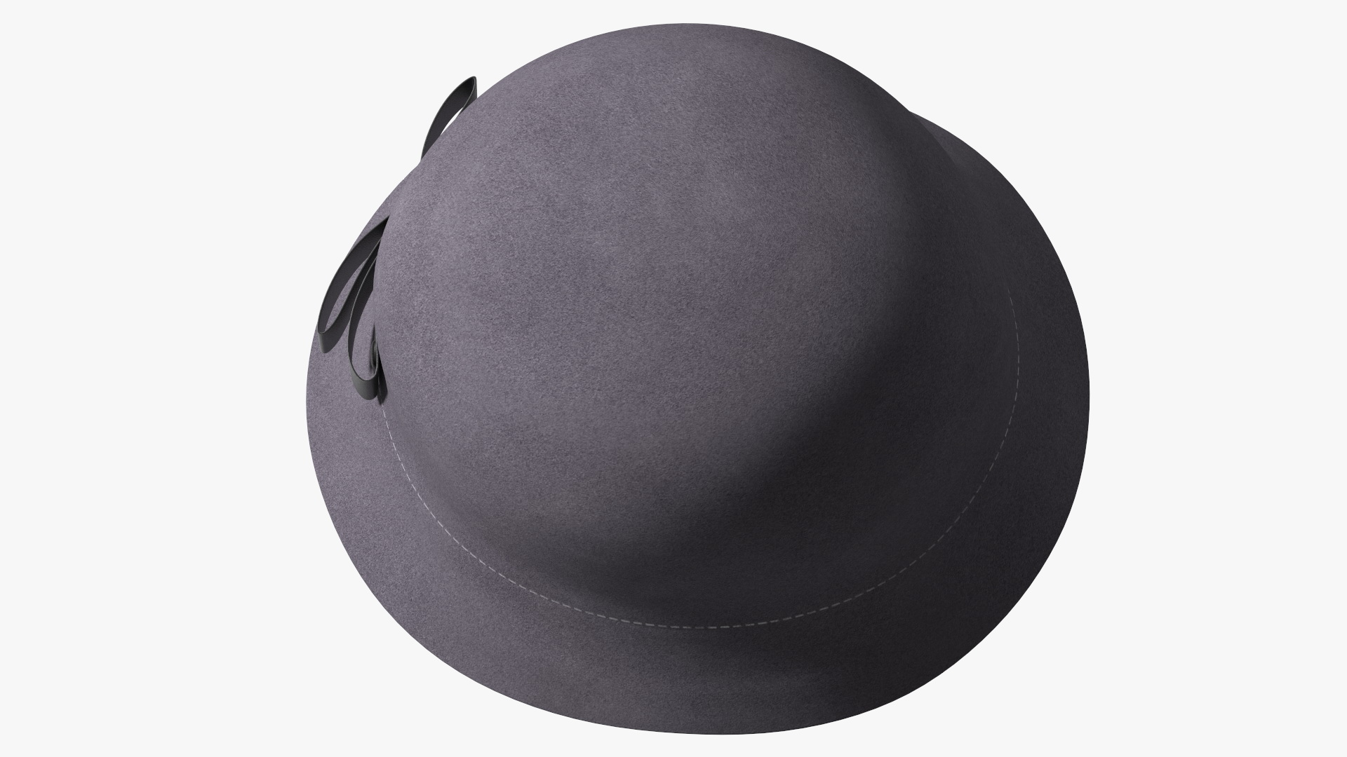 3D model Womens Vintage Wool Cloche Grey Hat Crushable