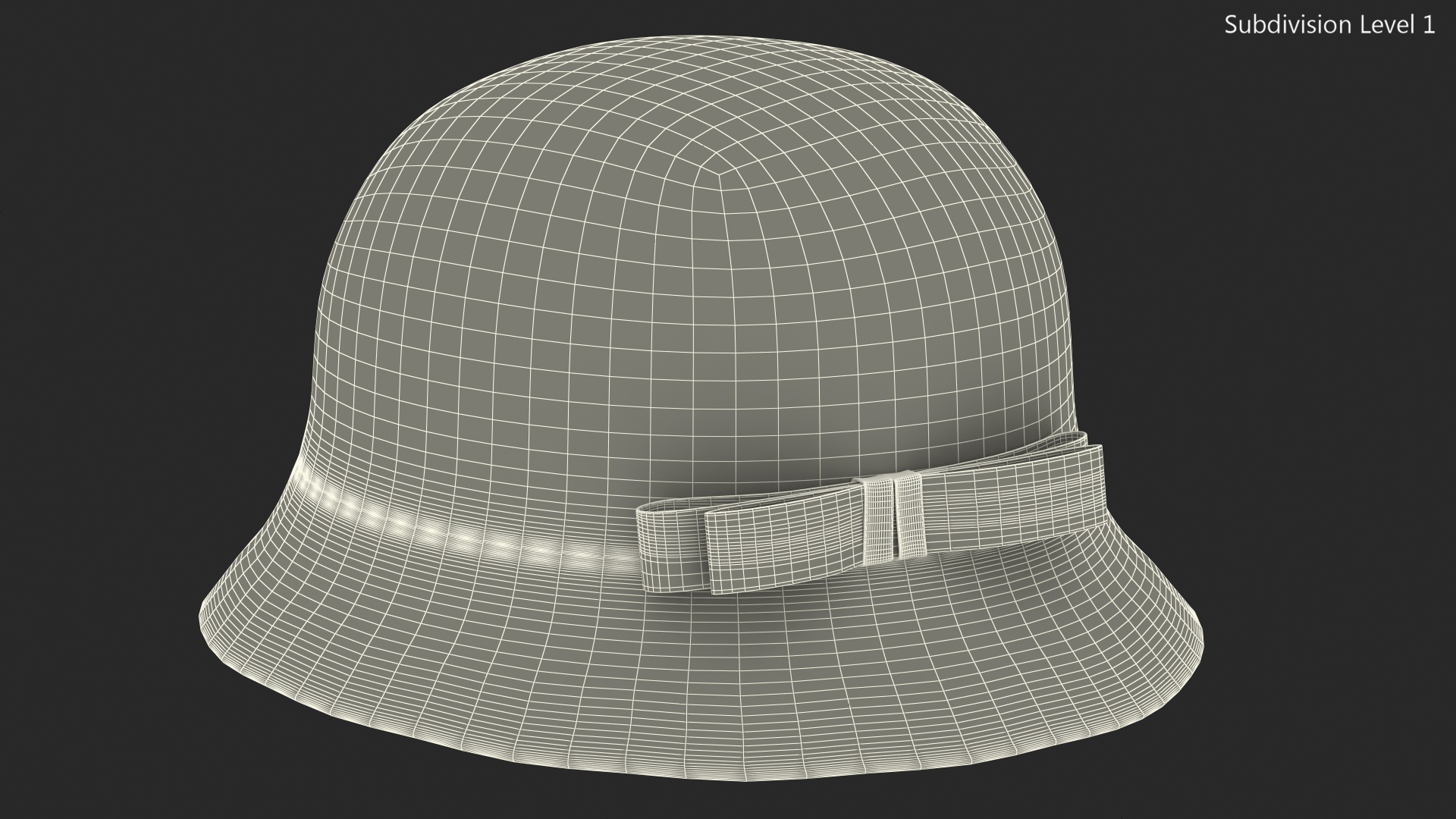 3D model Womens Vintage Wool Cloche Grey Hat Crushable