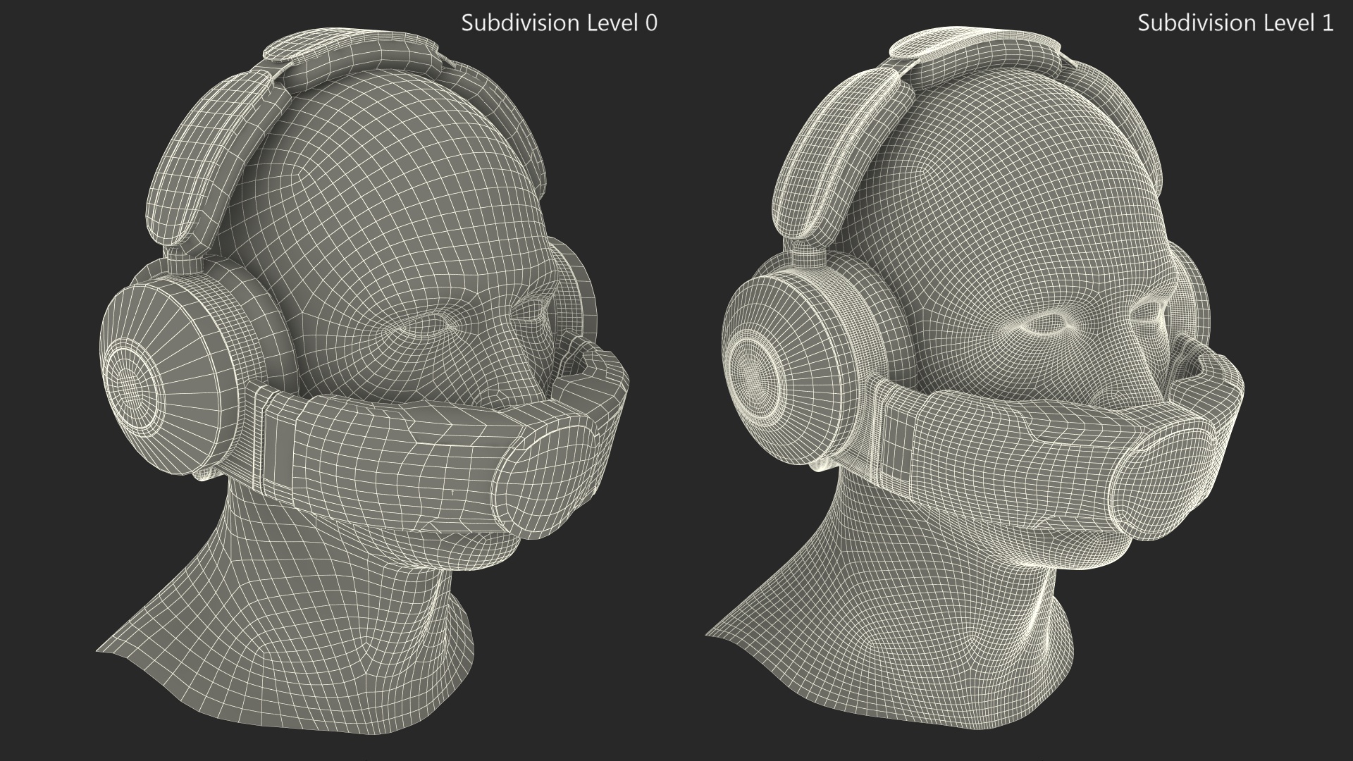 3D model Grey Dyson Personal Air Purifier on Mannequin Head