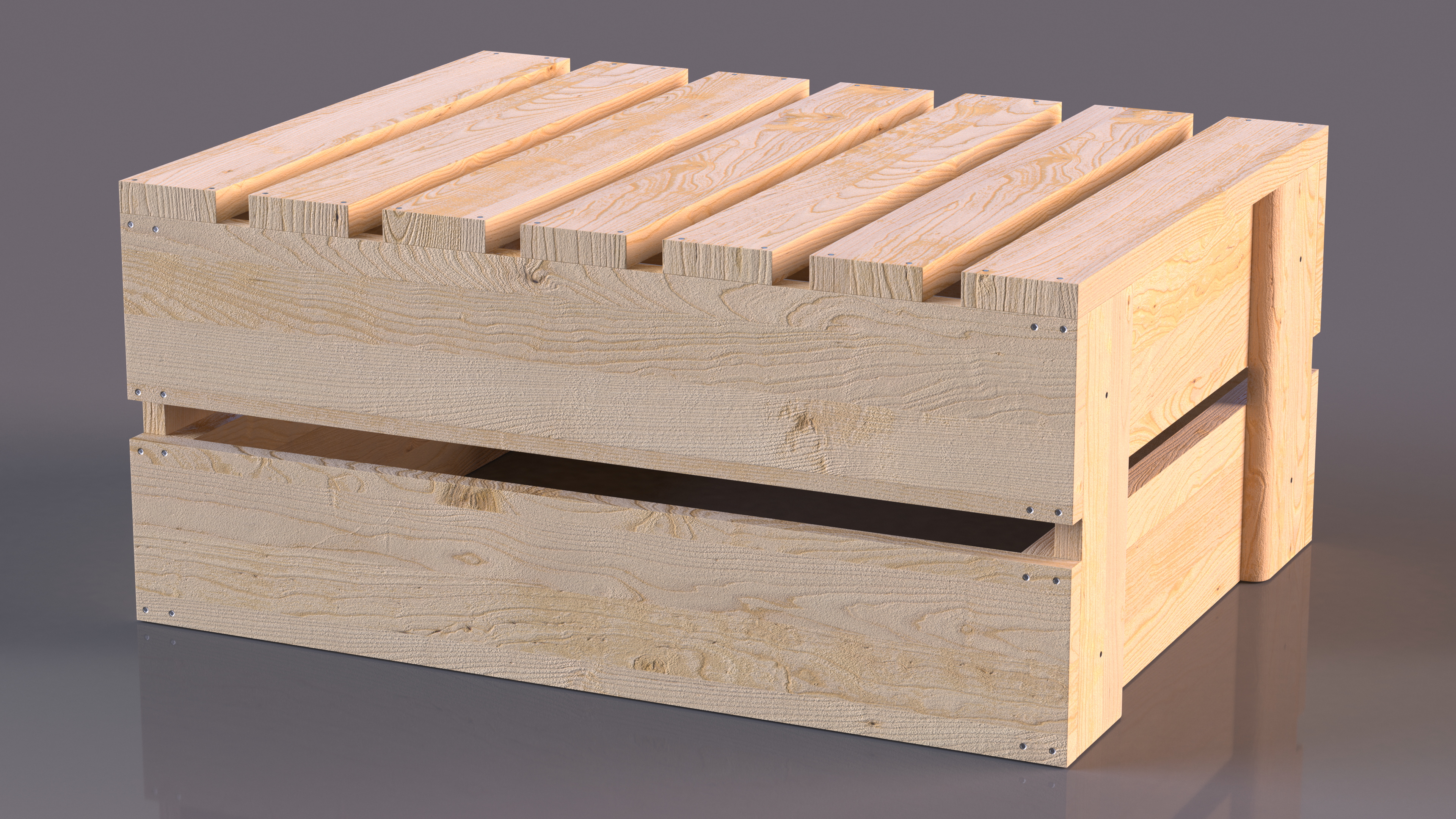 Wooden Fruit Packaging of Boards Low Small 3D