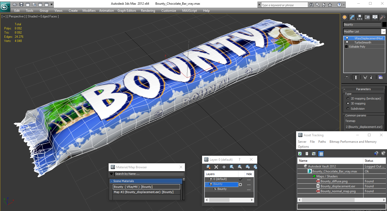 3D model Bounty Chocolate Bar