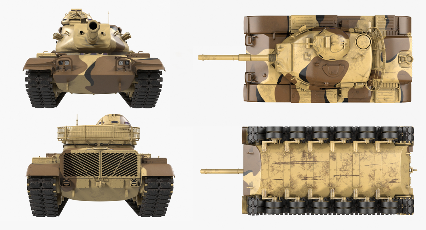 M60A3 Patton Rigged 3D model