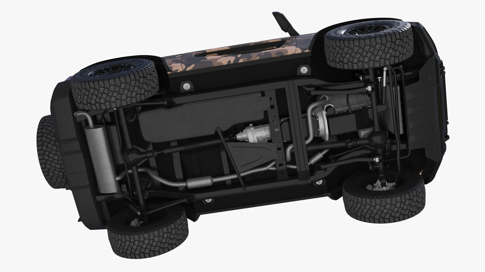 4X4 Ford Bronco Two Door Camouflage Rigged 3D