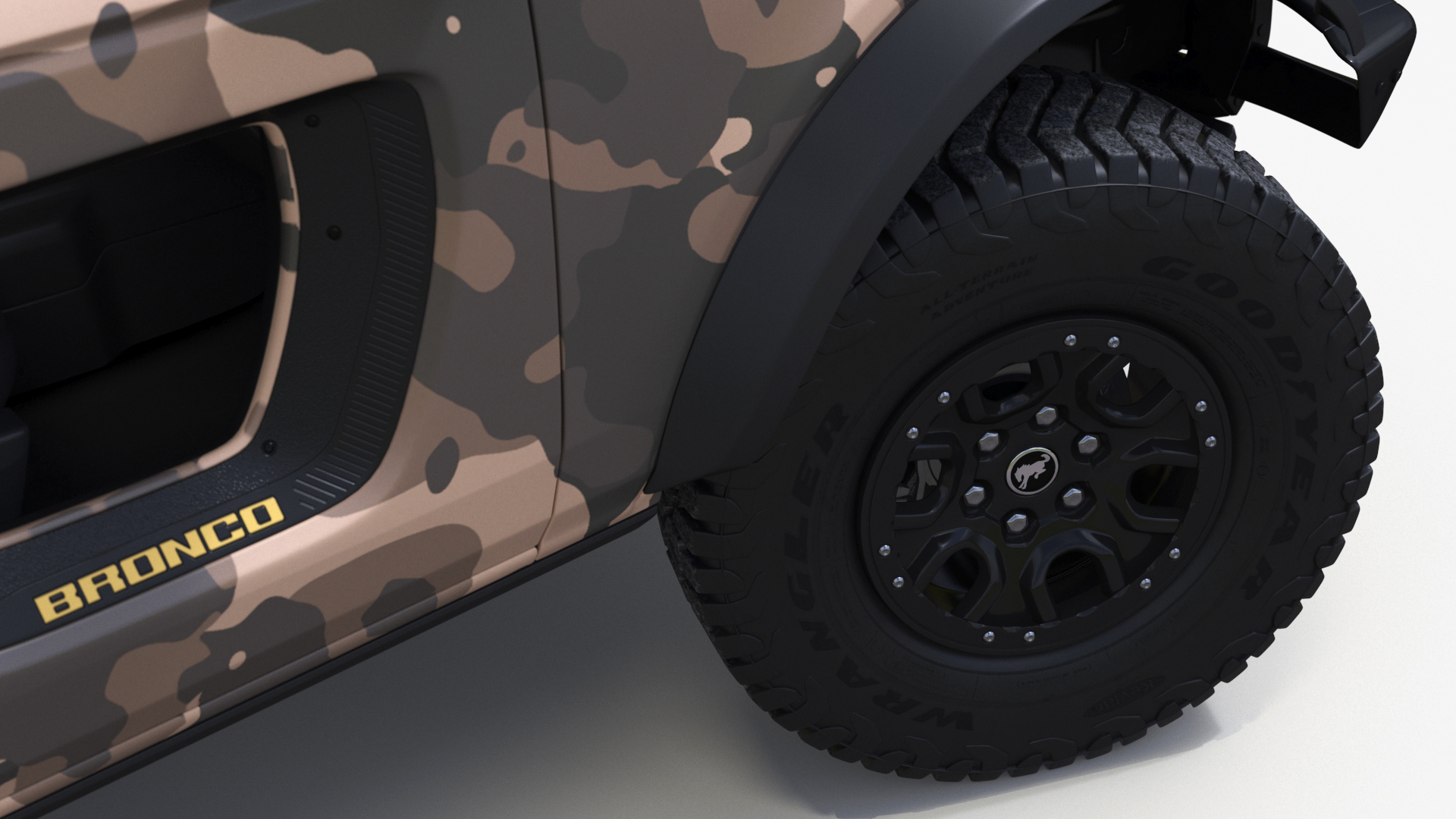 4X4 Ford Bronco Two Door Camouflage Rigged 3D