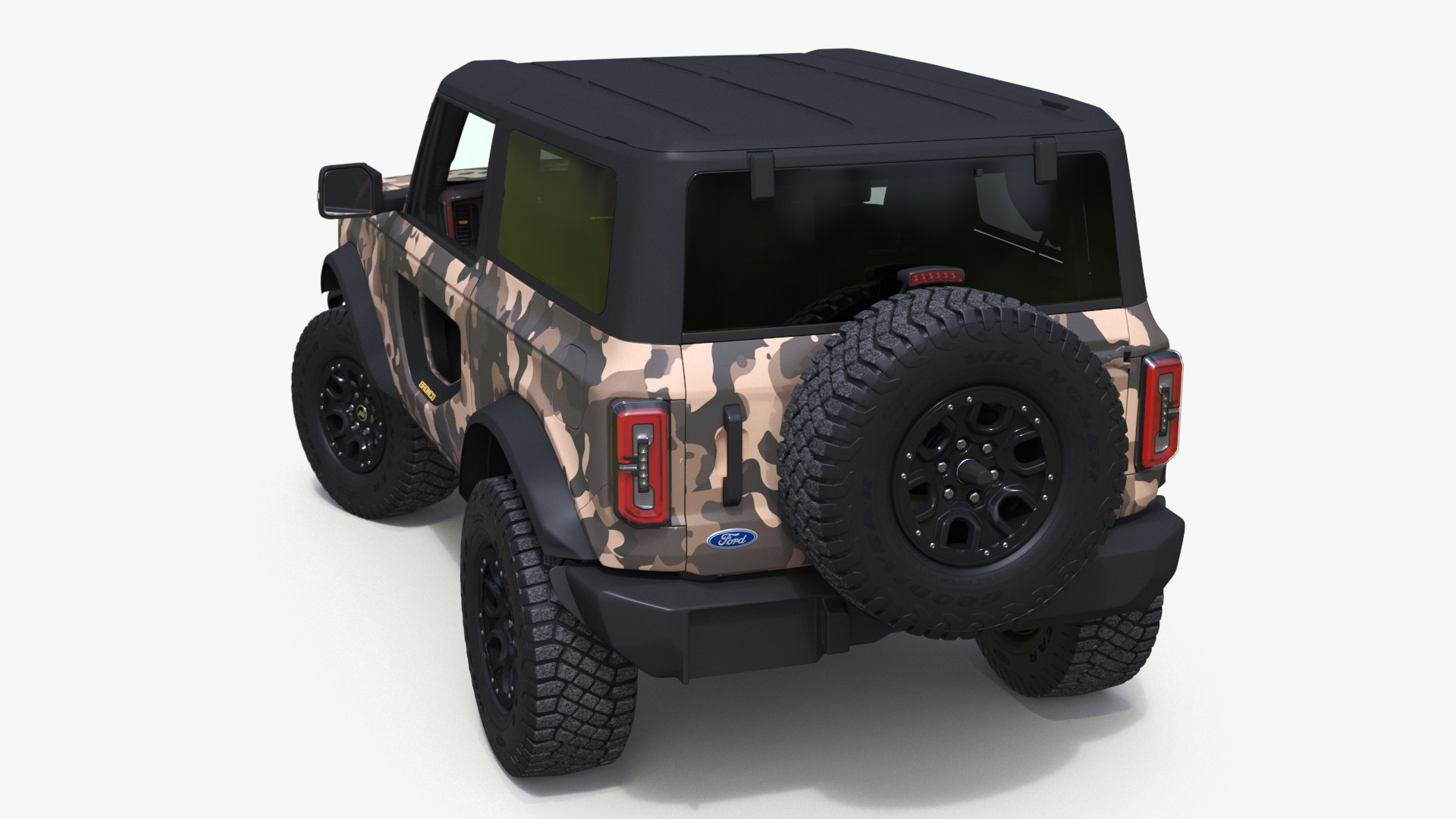 4X4 Ford Bronco Two Door Camouflage Rigged 3D