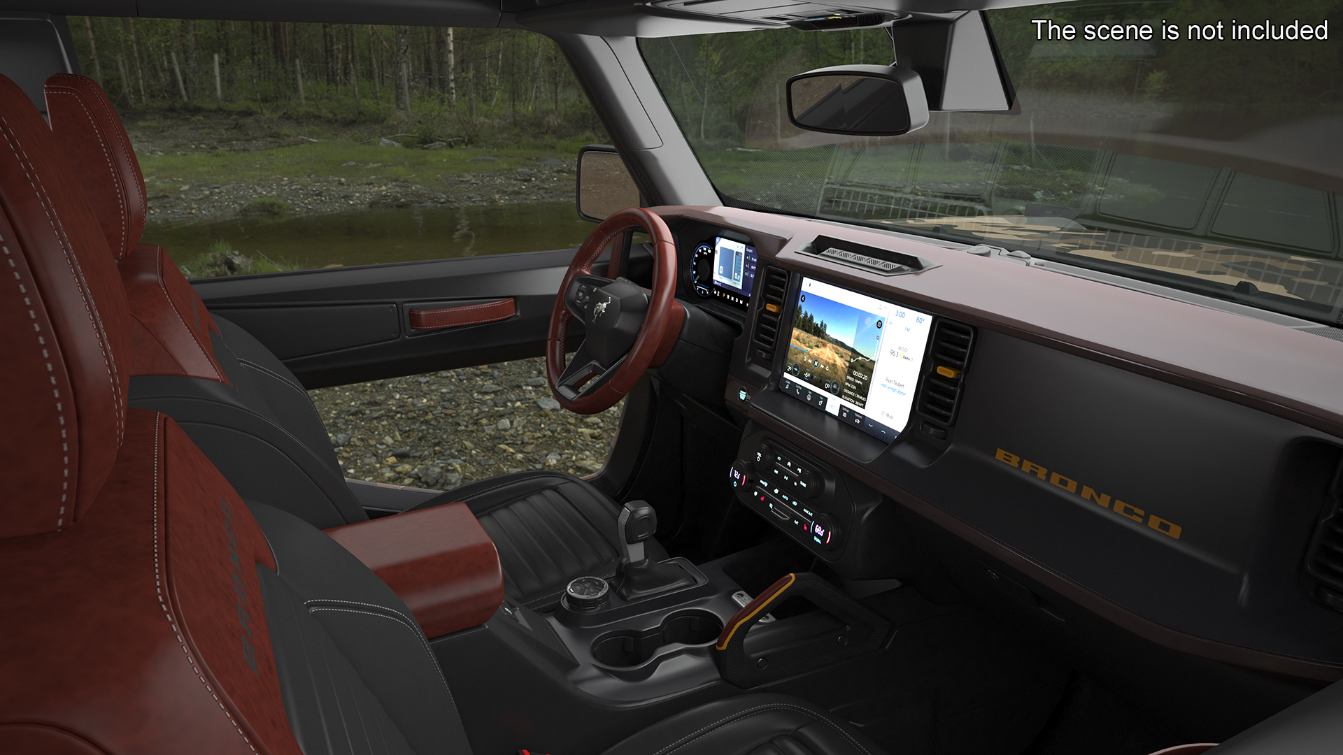 4X4 Ford Bronco Two Door Camouflage Rigged 3D