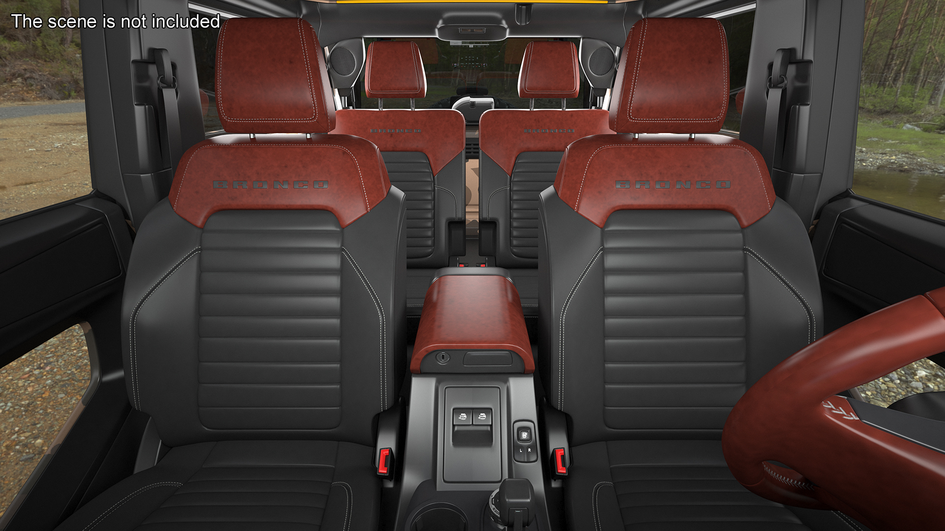 4X4 Ford Bronco Two Door Camouflage Rigged 3D