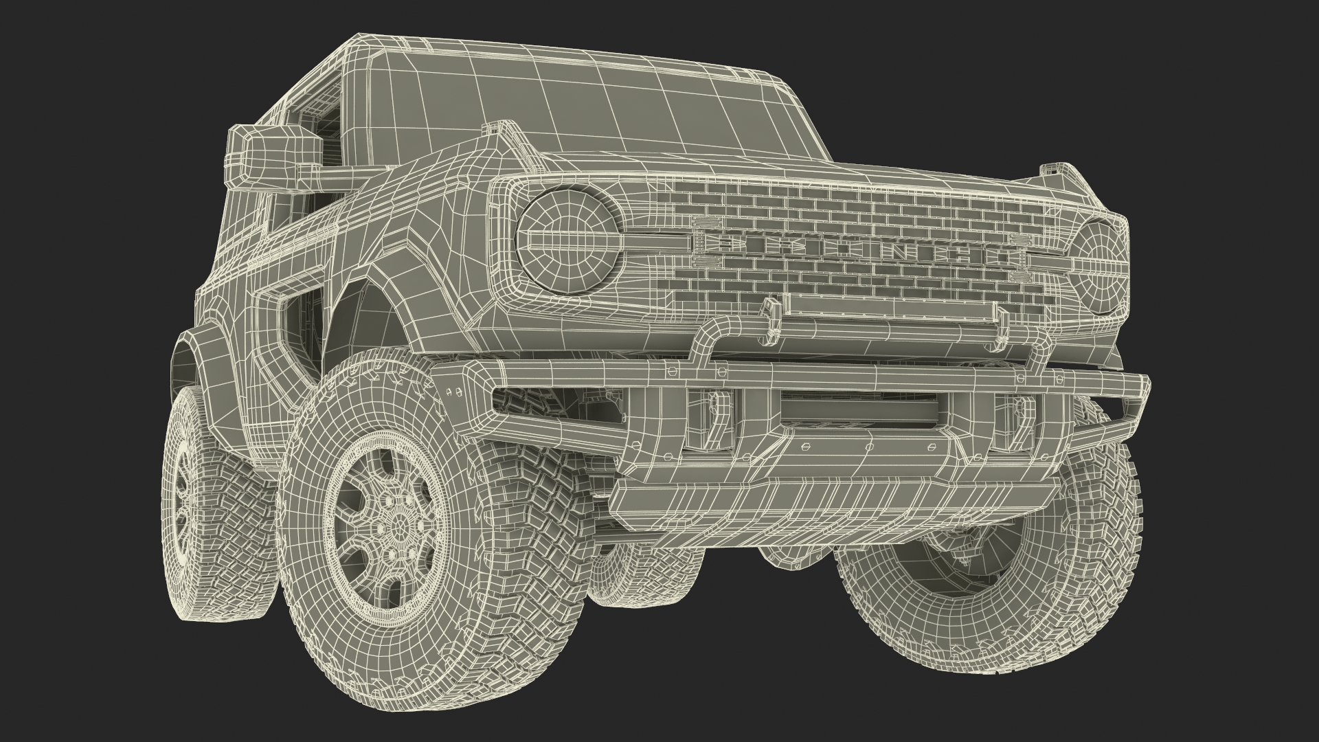 4X4 Ford Bronco Two Door Camouflage Rigged 3D