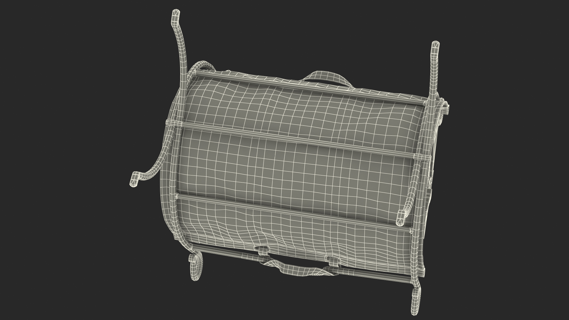 3D Log Rack with Leather Sling Brown model