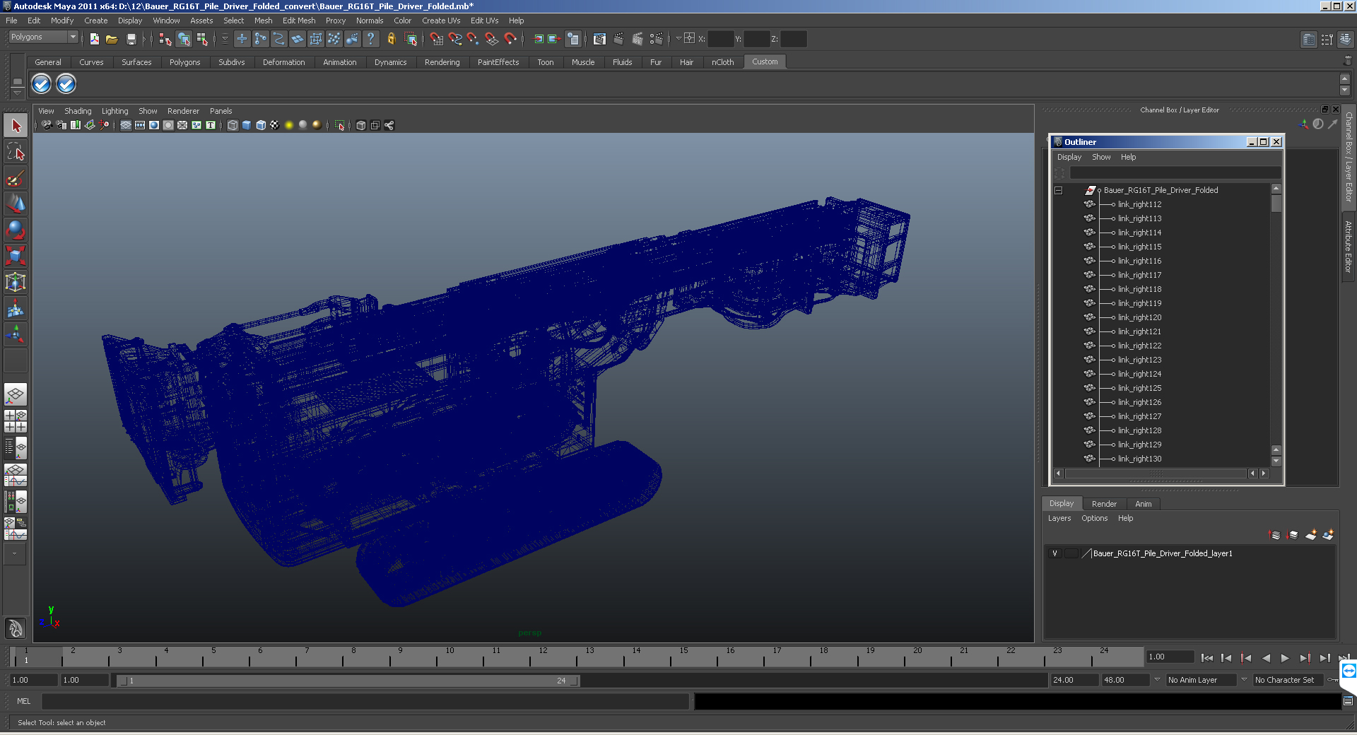 3D model Bauer RG16T Pile Driver Folded