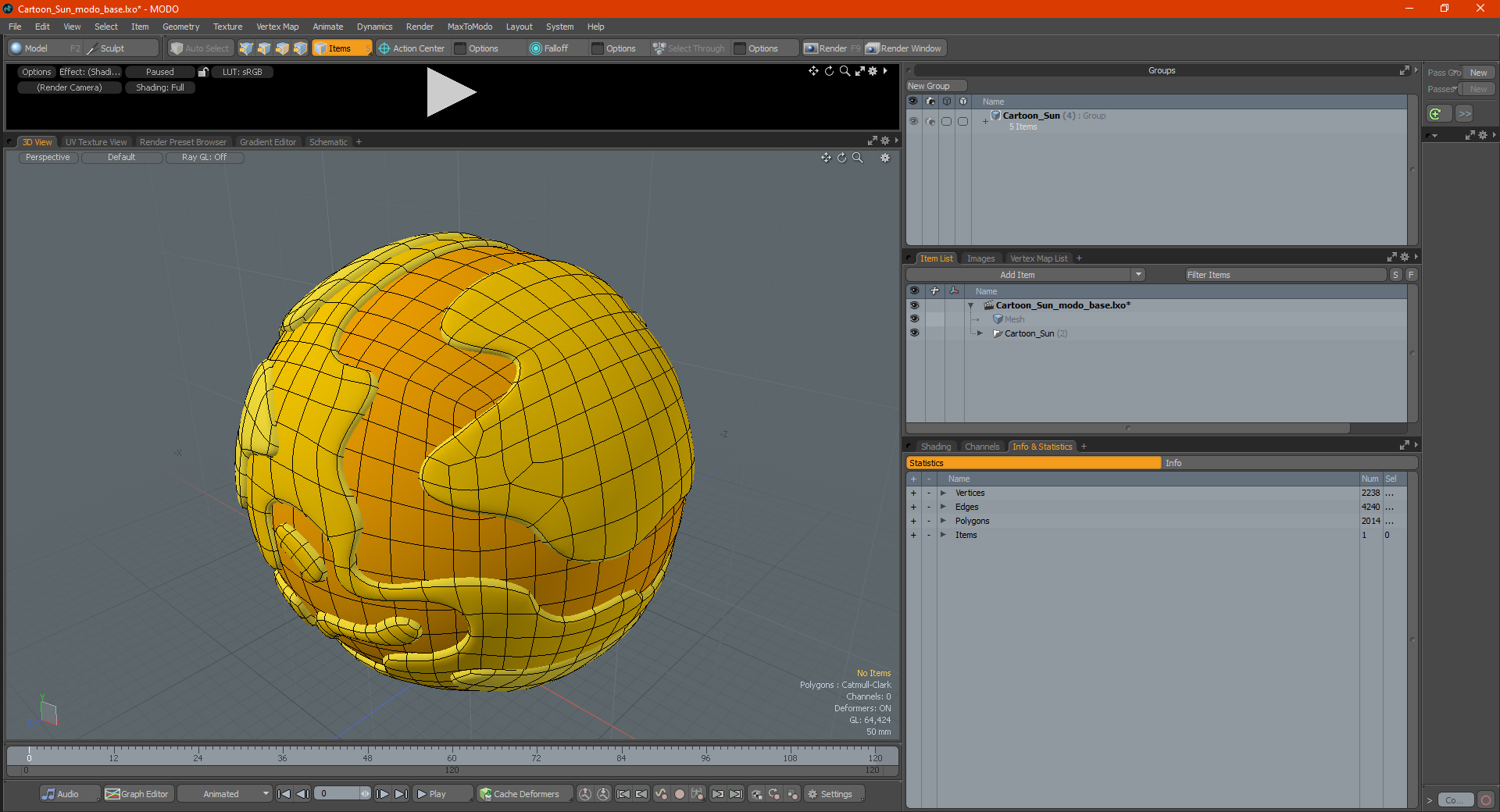 3D Cartoon Sun