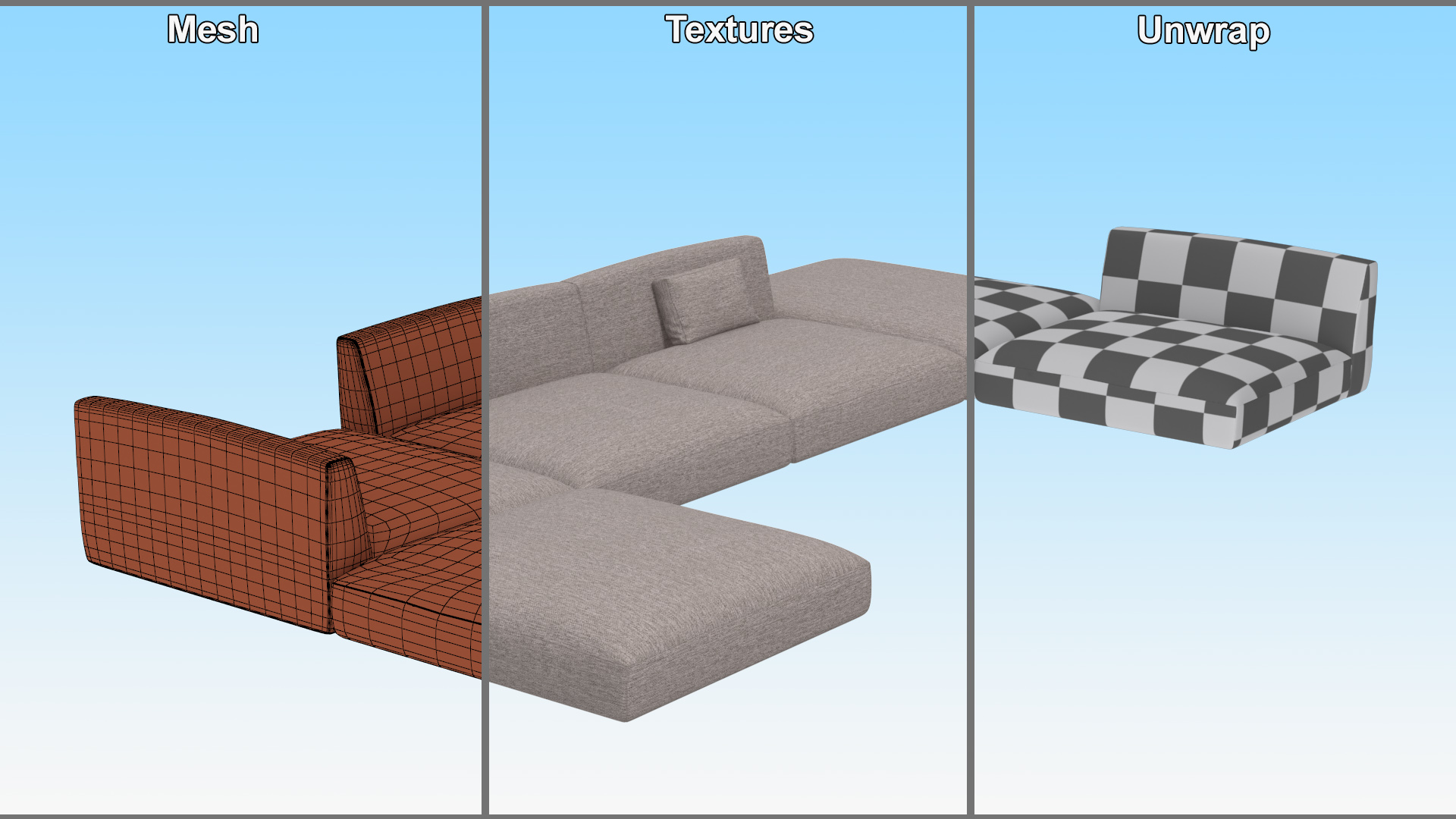 Minimalist Lounge Sofa 3D