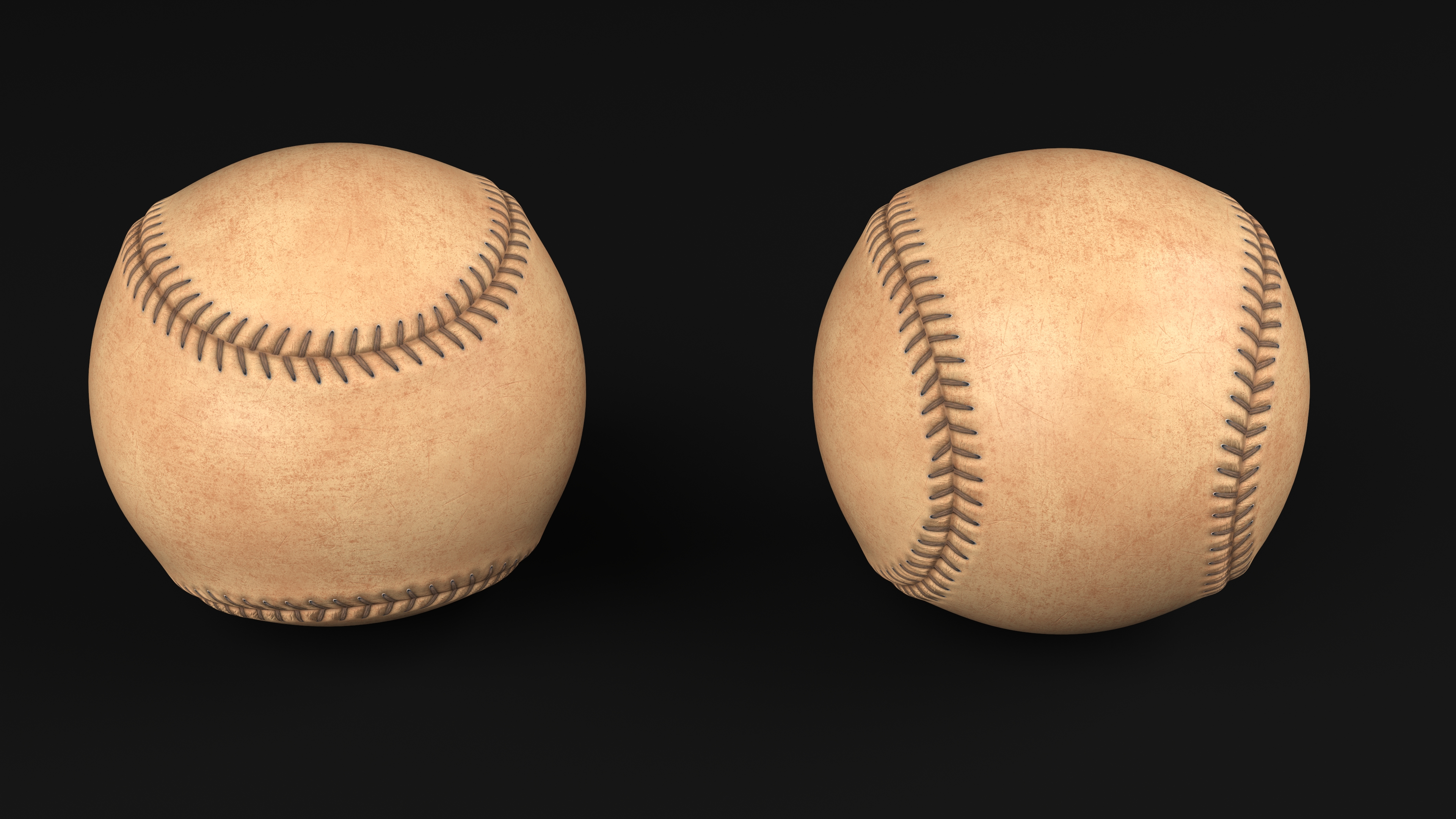 3D Stitched Baseball Ball 1870-1900s model