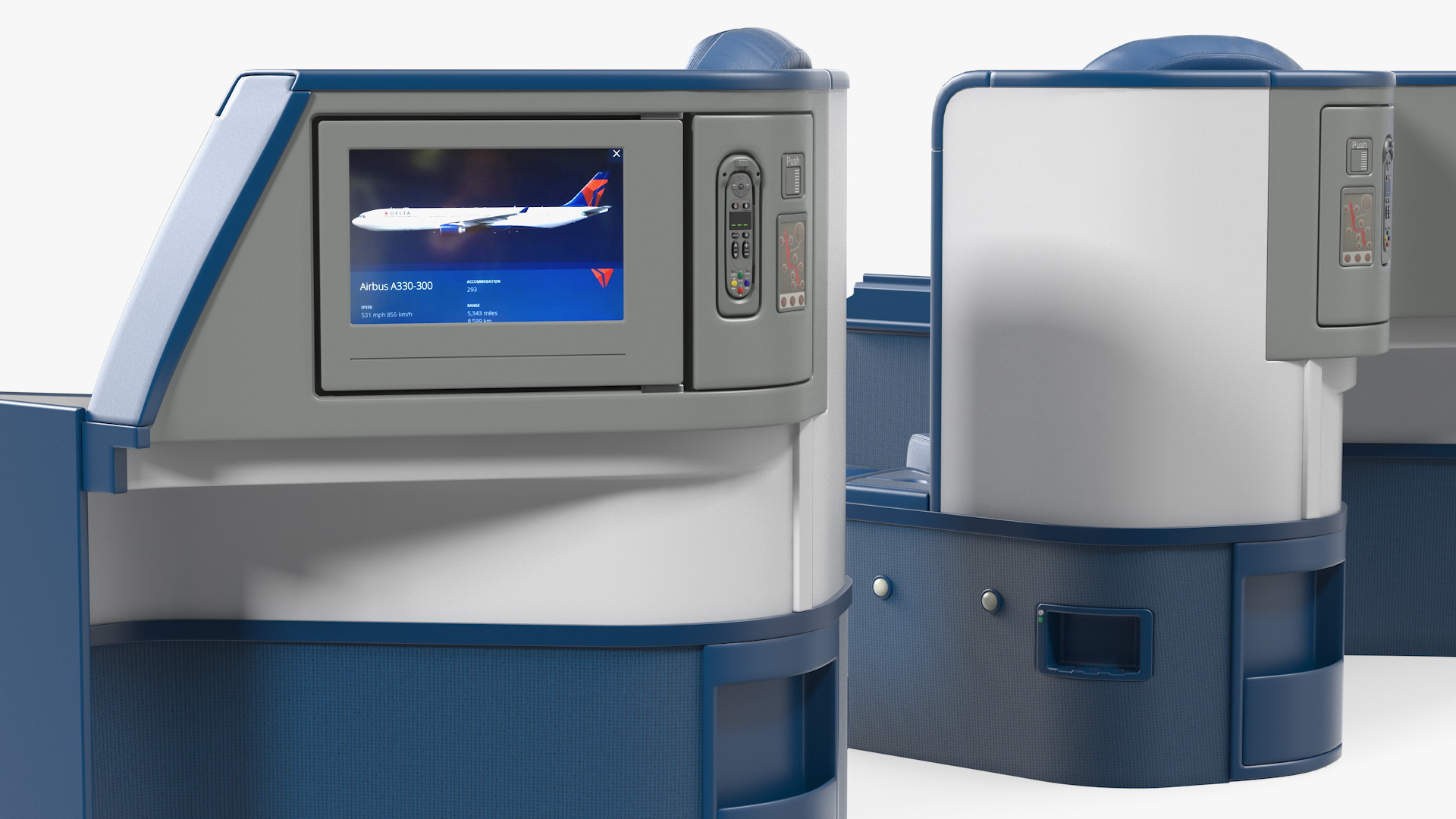 3D Delta Air Lines Airbus A330-300 Business Class Seats Set