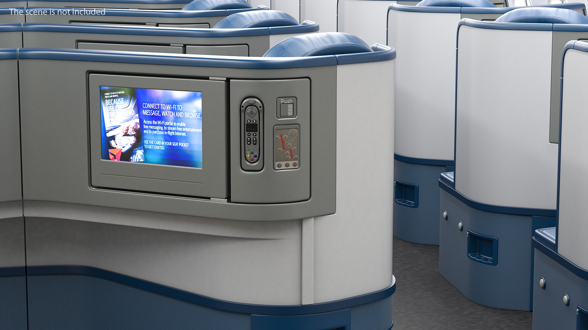 3D Delta Air Lines Airbus A330-300 Business Class Seats Set