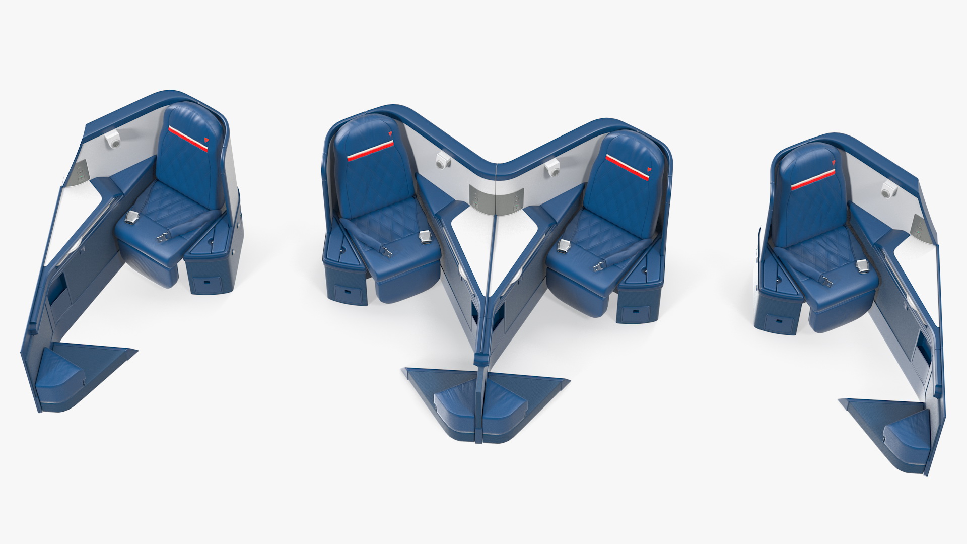 3D Delta Air Lines Airbus A330-300 Business Class Seats Set