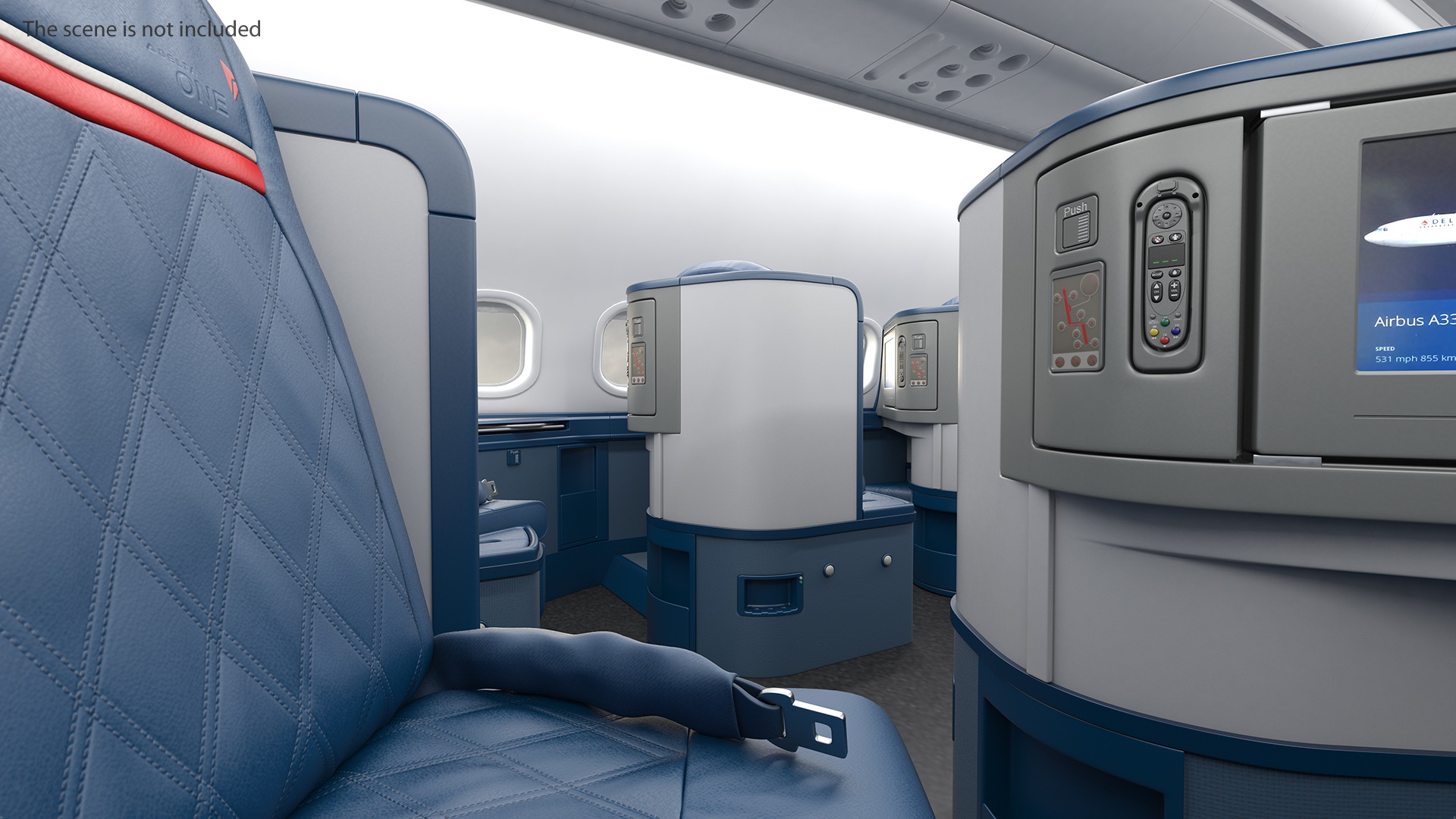 3D Delta Air Lines Airbus A330-300 Business Class Seats Set