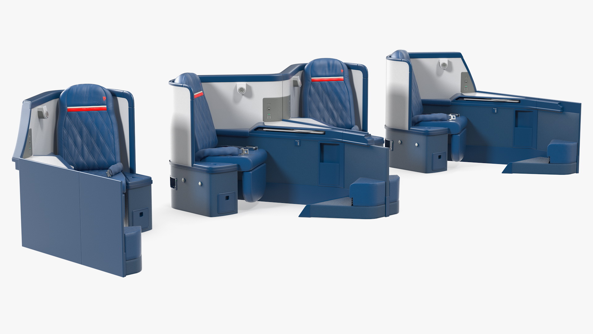 3D Delta Air Lines Airbus A330-300 Business Class Seats Set