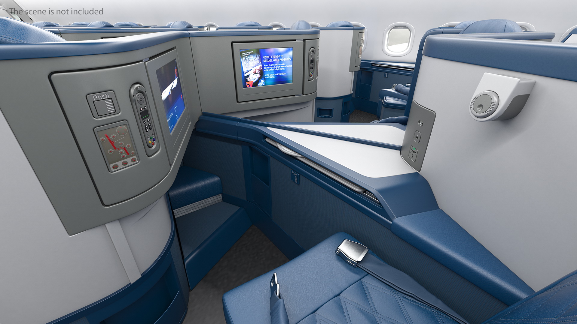 3D Delta Air Lines Airbus A330-300 Business Class Seats Set