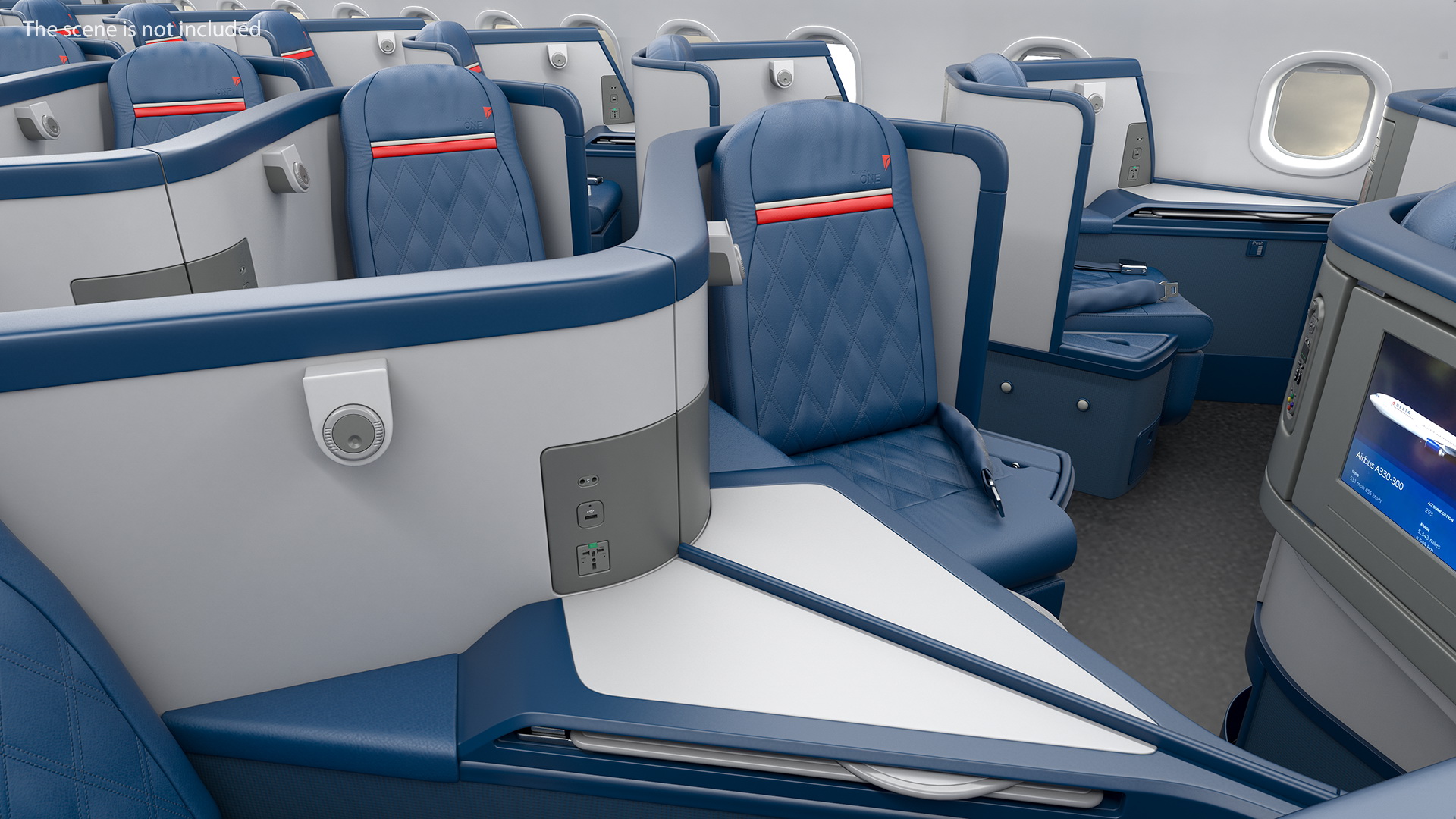 3D Delta Air Lines Airbus A330-300 Business Class Seats Set