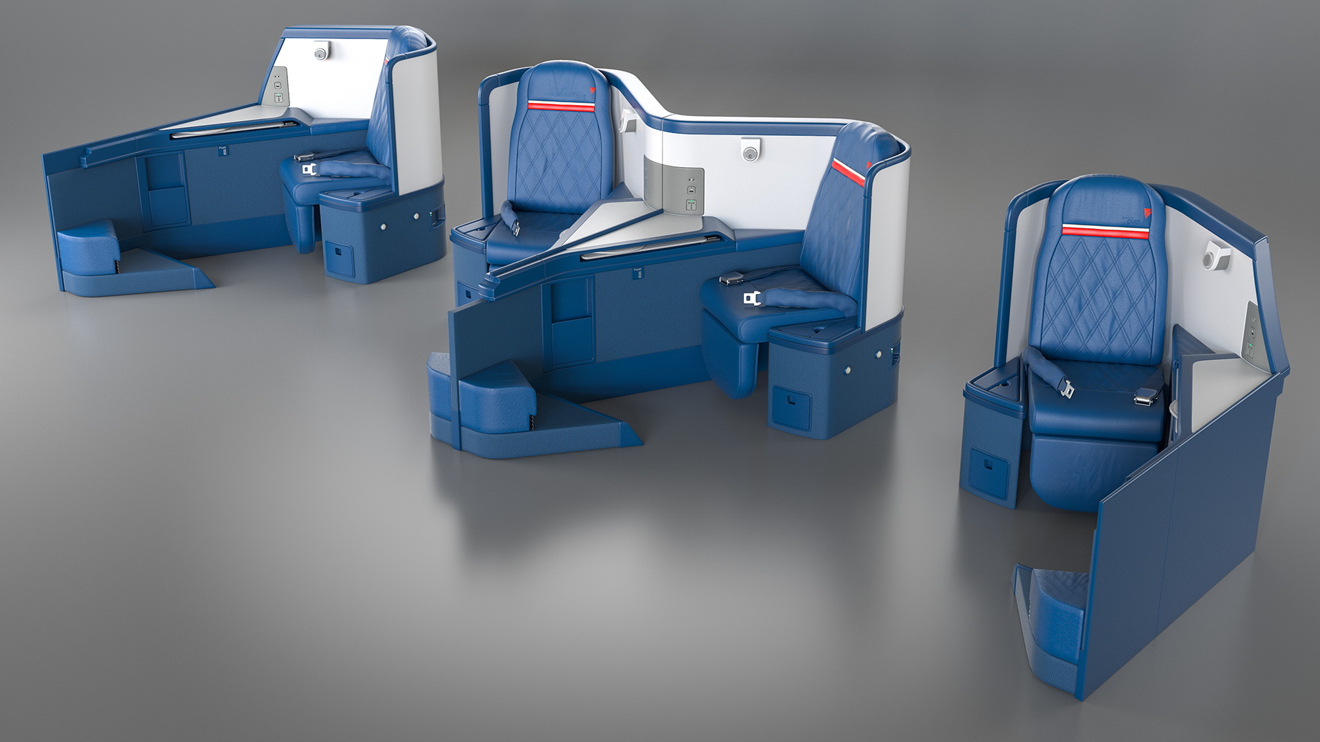 3D Delta Air Lines Airbus A330-300 Business Class Seats Set