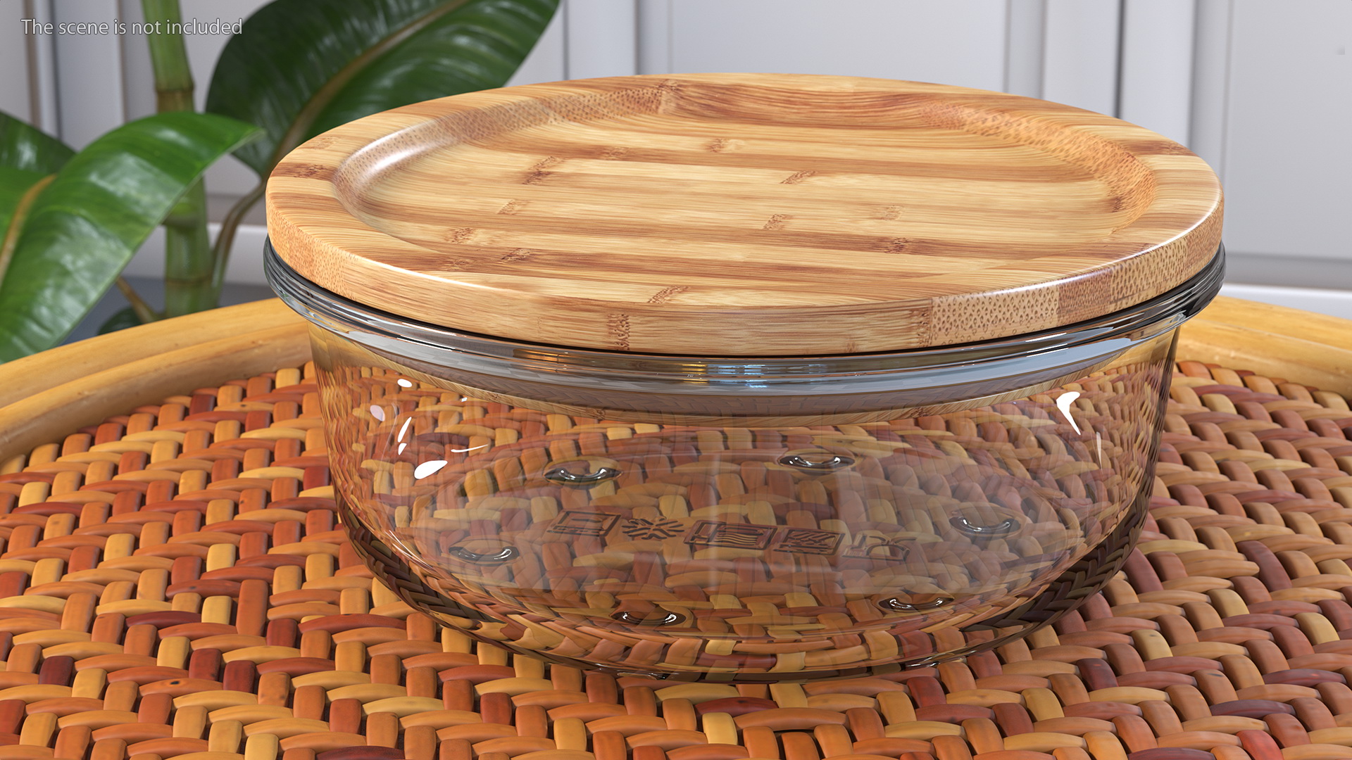 3D model Glass Food Storage Containers with Bamboo Lids Set