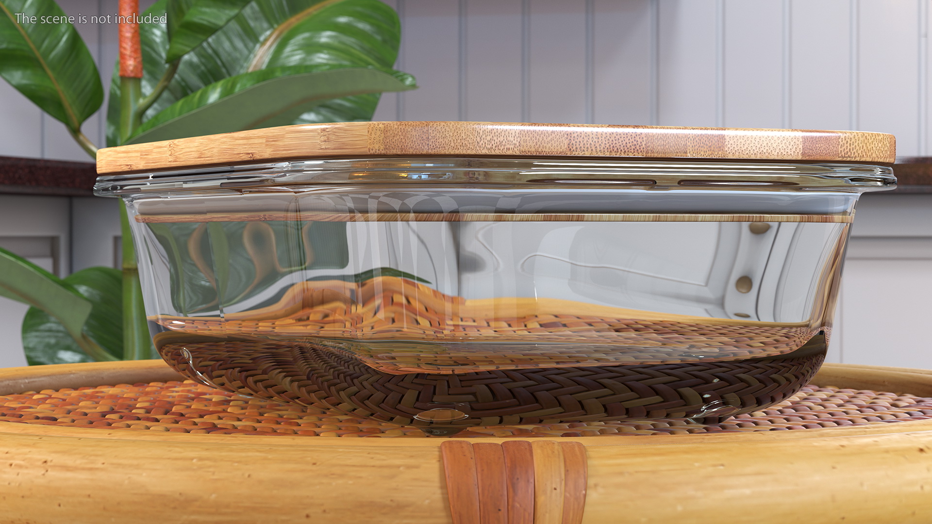 3D model Glass Food Storage Containers with Bamboo Lids Set