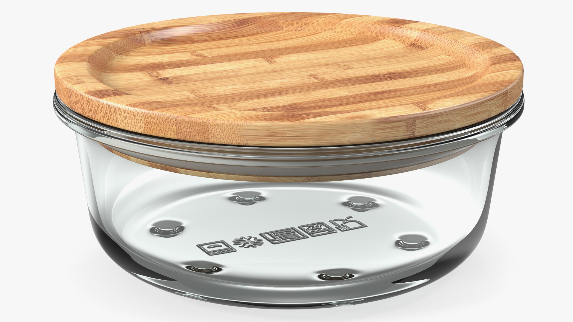 3D model Glass Food Storage Containers with Bamboo Lids Set